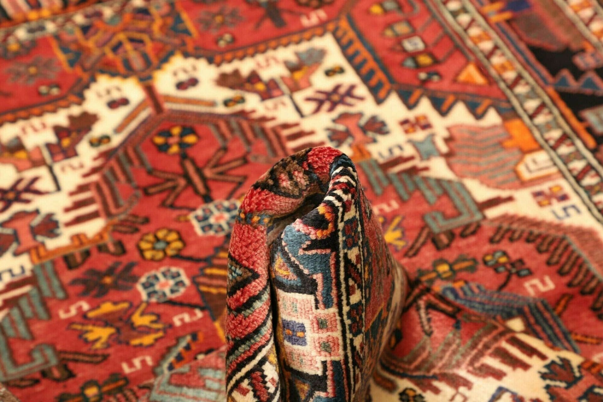 Hamadan Herati Persian Rug 110 × 152 cm, Wool, hand-knotted