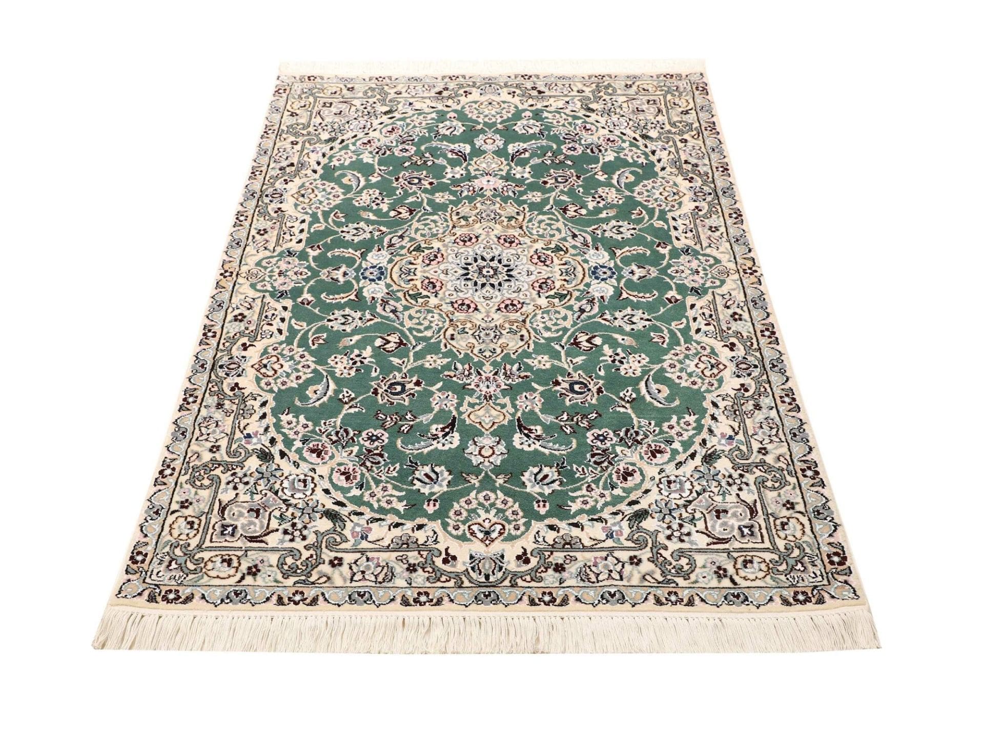 Hand-Knotted Wool Nain Persian Rug, 105 × 151 cm