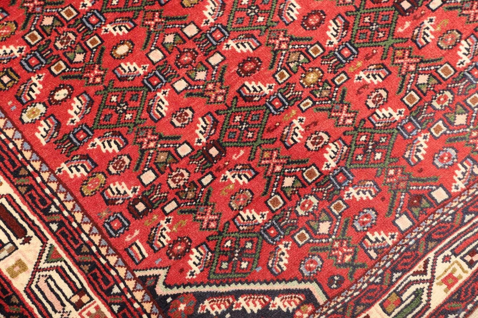 Hamadan Herati Persian Rug — hand-knotted, 108 × 155 cm, Wool
