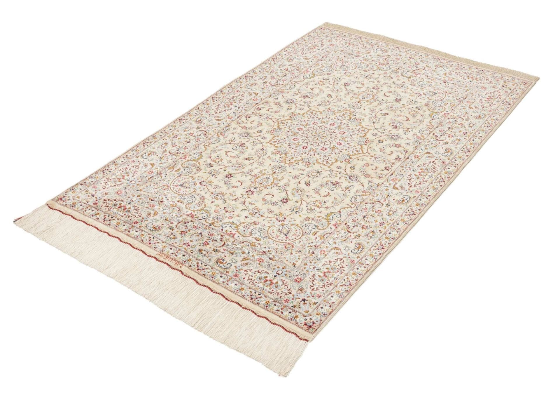 Qom Persian Rug — hand-knotted, 102 × 150 cm, Silk