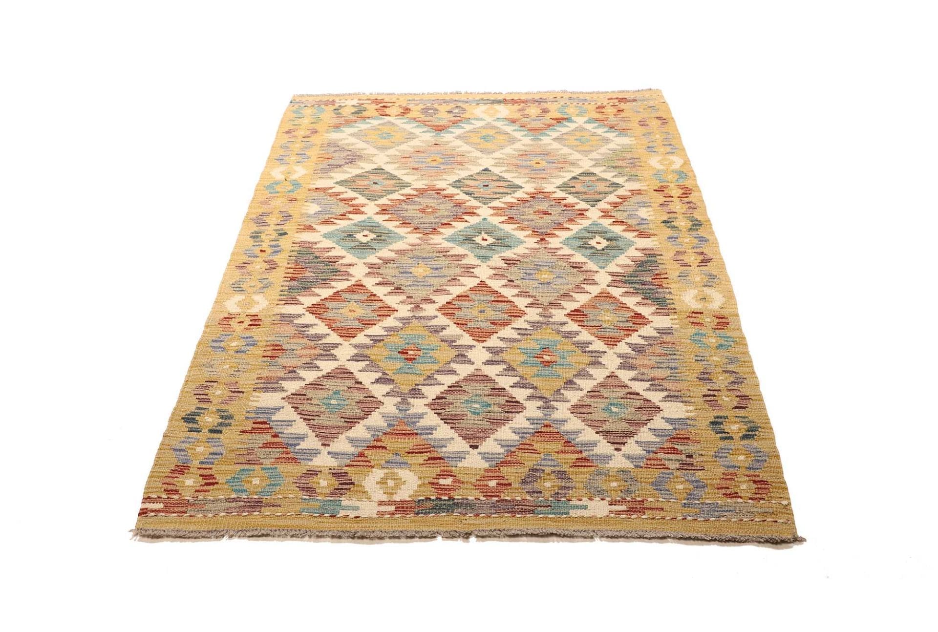 kelim-teppich-108-x-152-cm-aus-schurwolle-handgewebt-rustikal-1 Kilim Pakistani Rug — hand-woven, 108 × 152 cm, Wool
