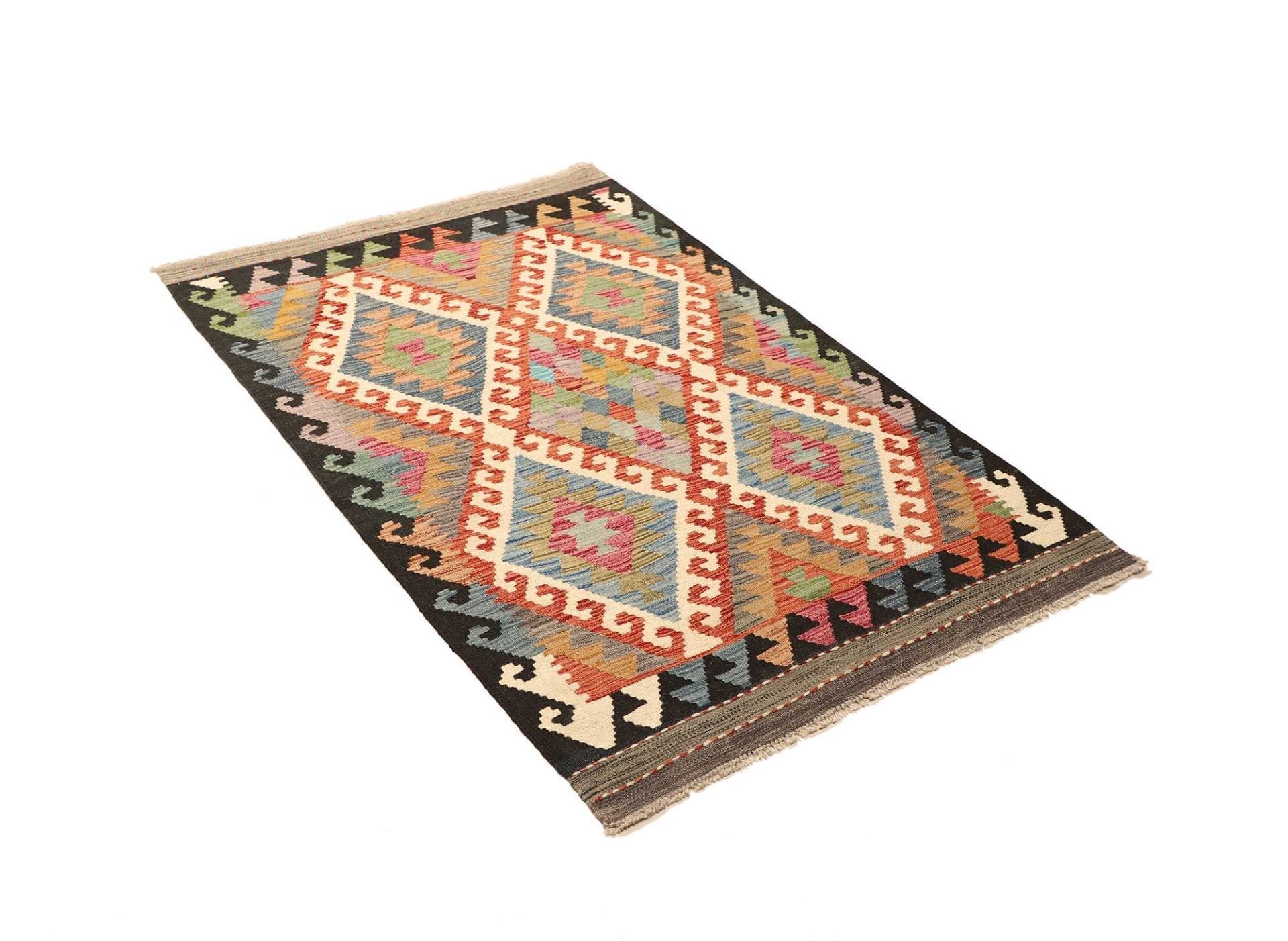 kelim-teppich-103-x-156-cm-handgewebt-rustikales-flair-wolle-2 Hand-Woven Wool Kilim Pakistani Rug, 103 × 156 cm
