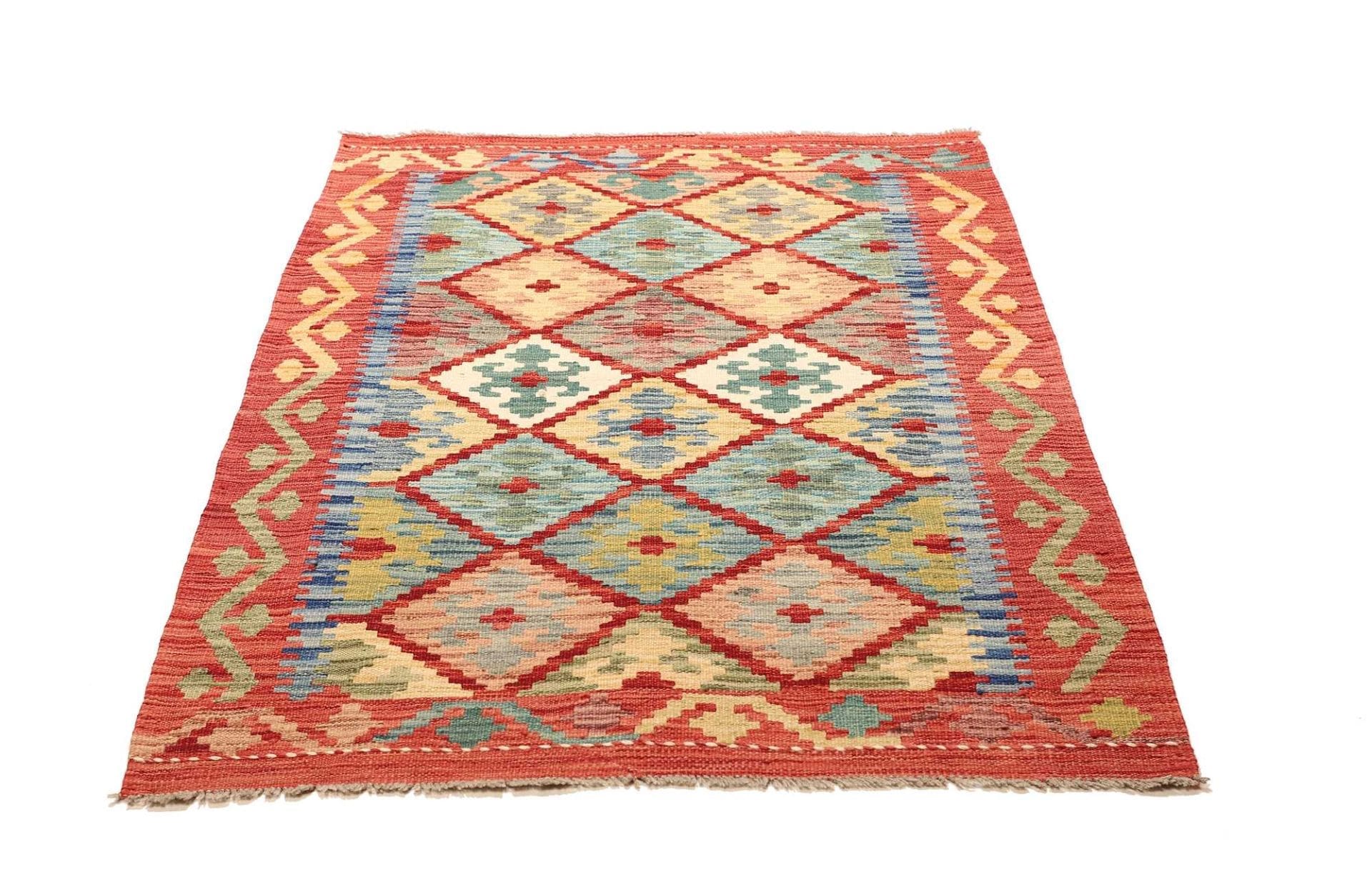 Hand-Woven Wool Kilim Pakistani Rug, 105 × 146 cm
