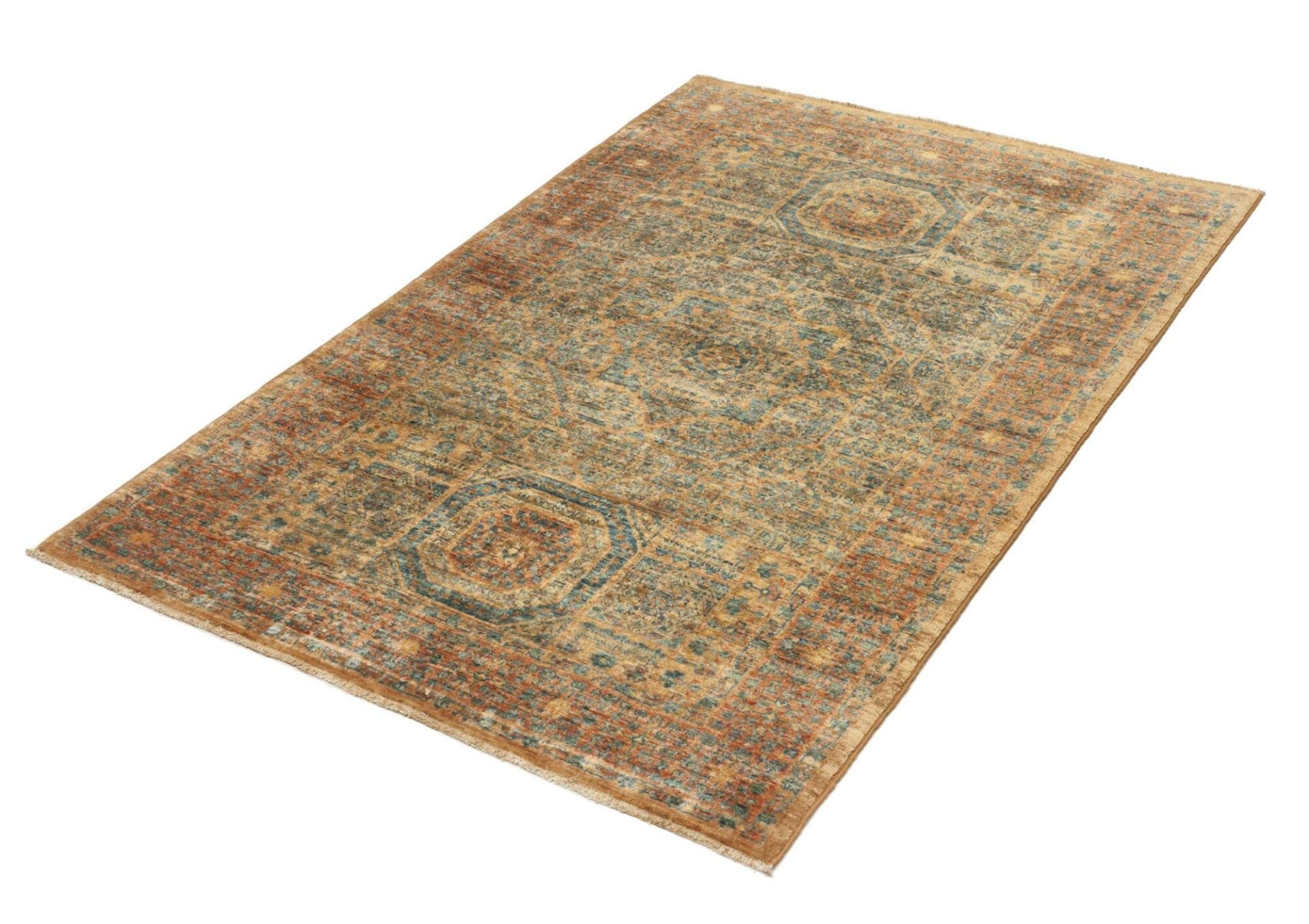 Hand-Knotted Wool Mamluk Pakistani Rug, 103 × 158 cm