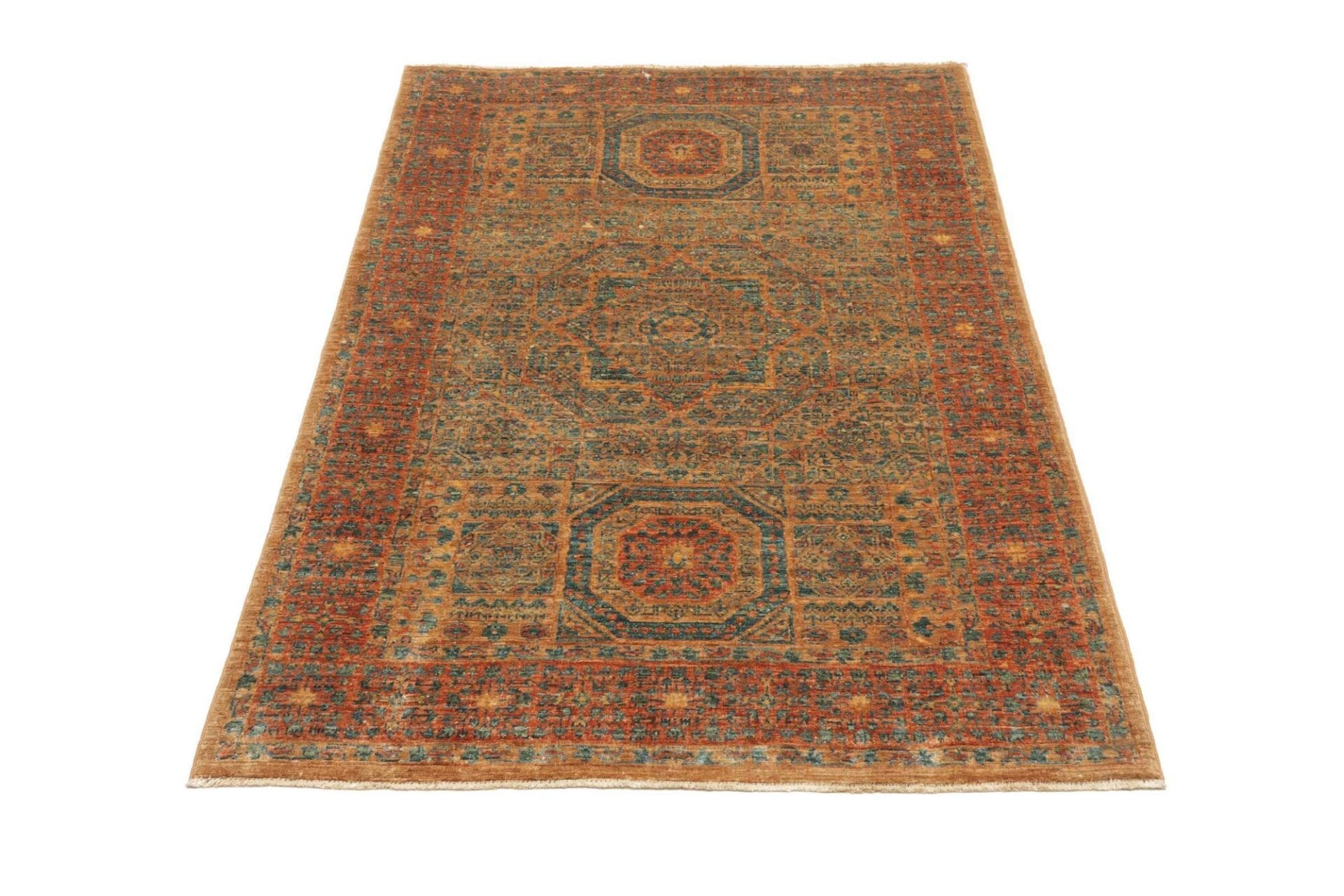 Hand-Knotted Wool Mamluk Pakistani Rug, 103 × 158 cm