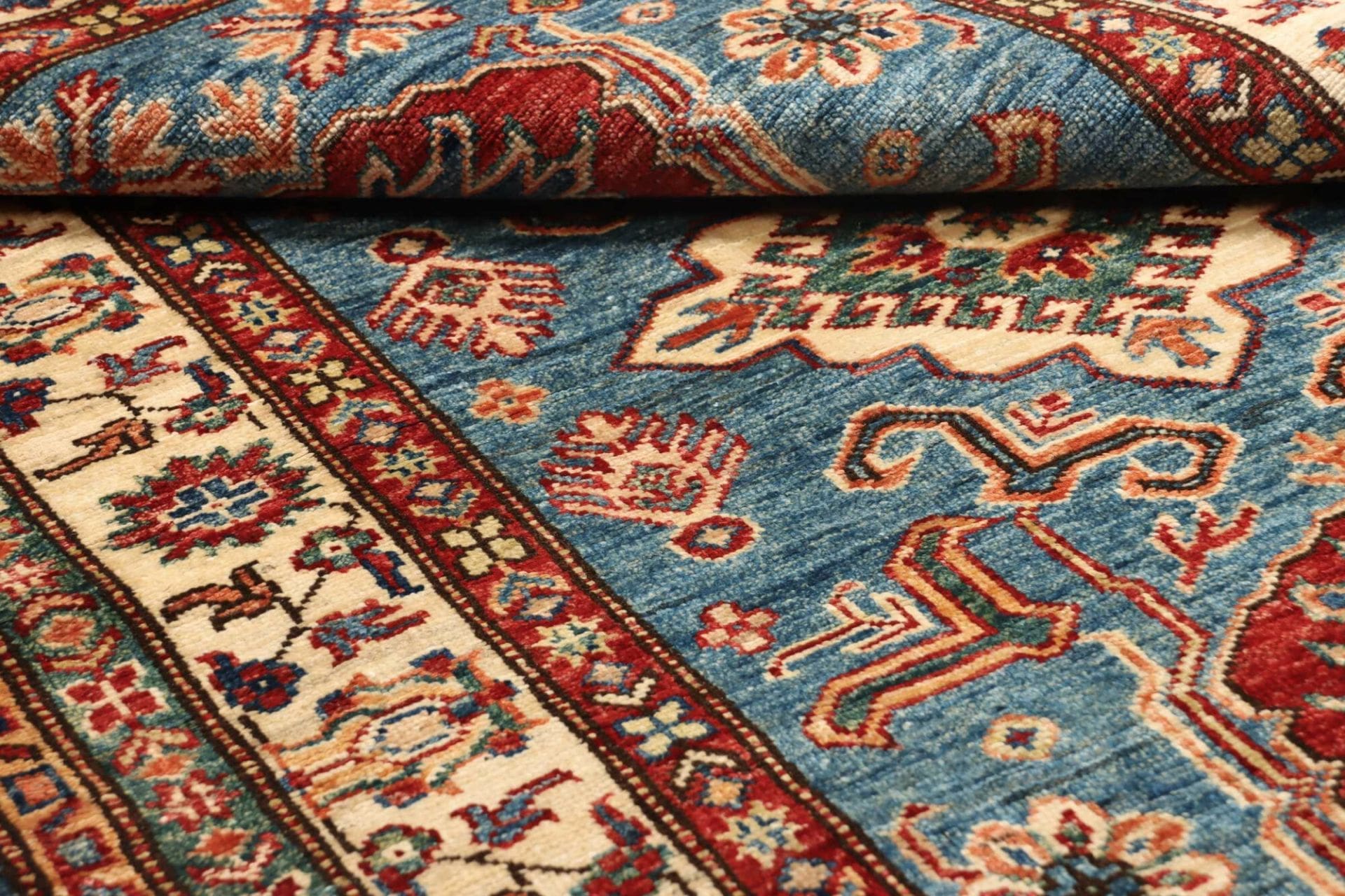kazak-teppich-102-x-152cm-geometrisches-muster-handgeknupft-9 Kazak Pakistani Rug 102 × 152 cm, Wool, hand-knotted