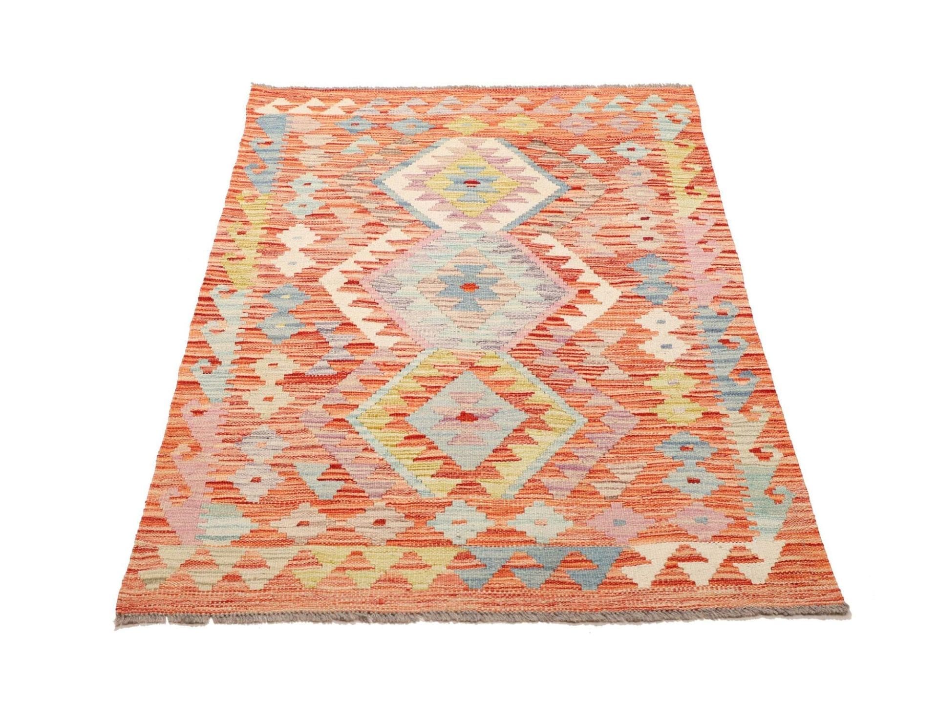 Hand-Woven Wool Kilim Pakistani Rug, 96 × 142 cm