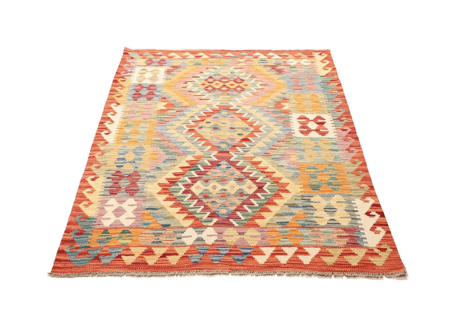kelim-teppich-105-x-148-cm-handgewebt-rustikales-design-1 Kilim Pakistani Rug 105 × 148 cm, Wool, hand-woven