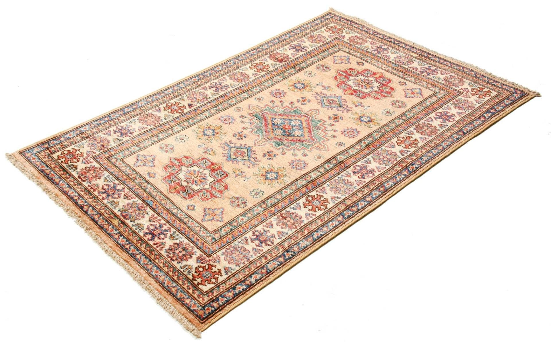 kazak-teppich-98-x-148cm-geometrische-muster-handgeknupft-1 Kazak Pakistani Rug 98 × 148 cm, Wool, hand-knotted