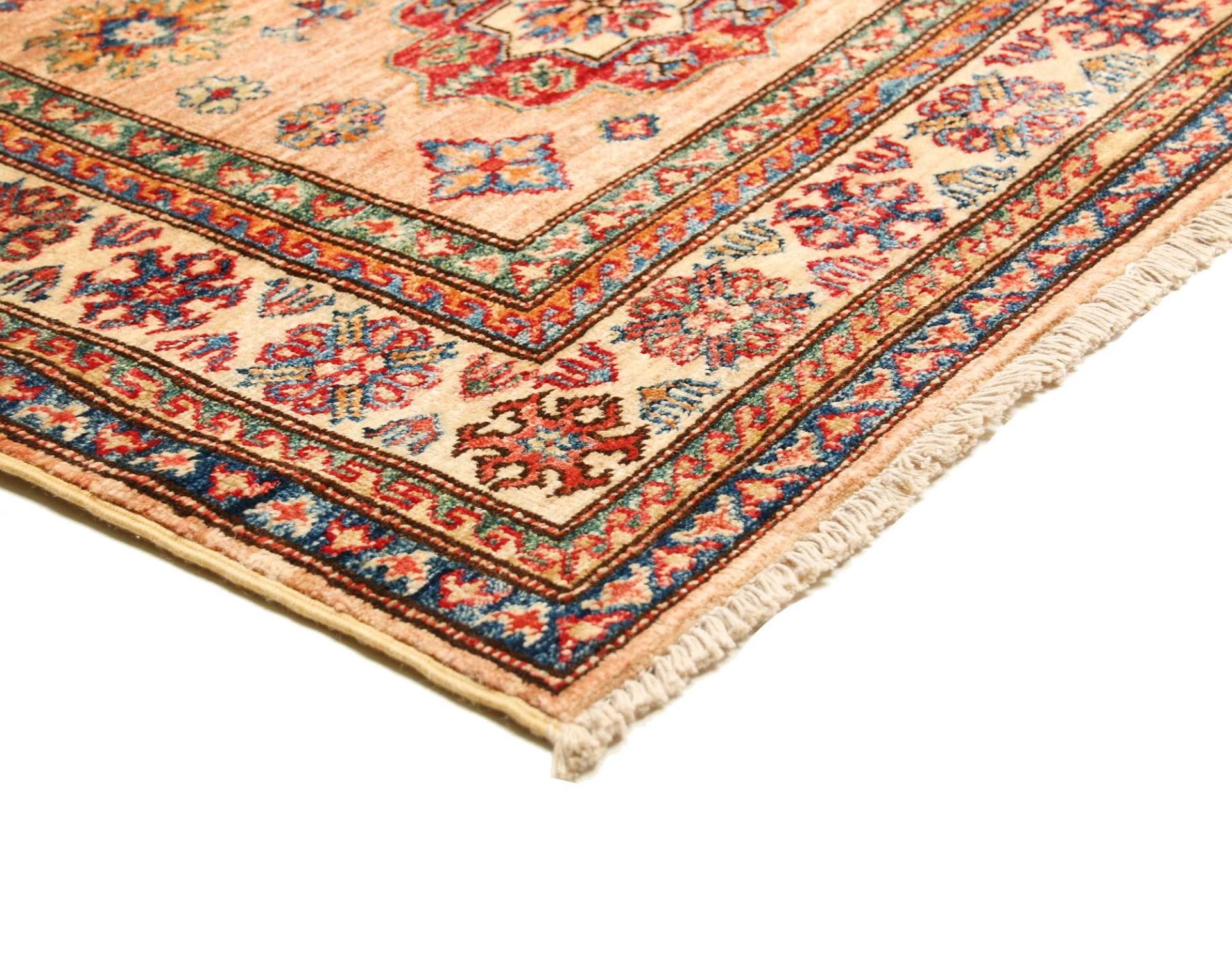 kazak-teppich-98-x-148cm-geometrische-muster-handgeknupft-4 Kazak Pakistani Rug 98 × 148 cm, Wool, hand-knotted
