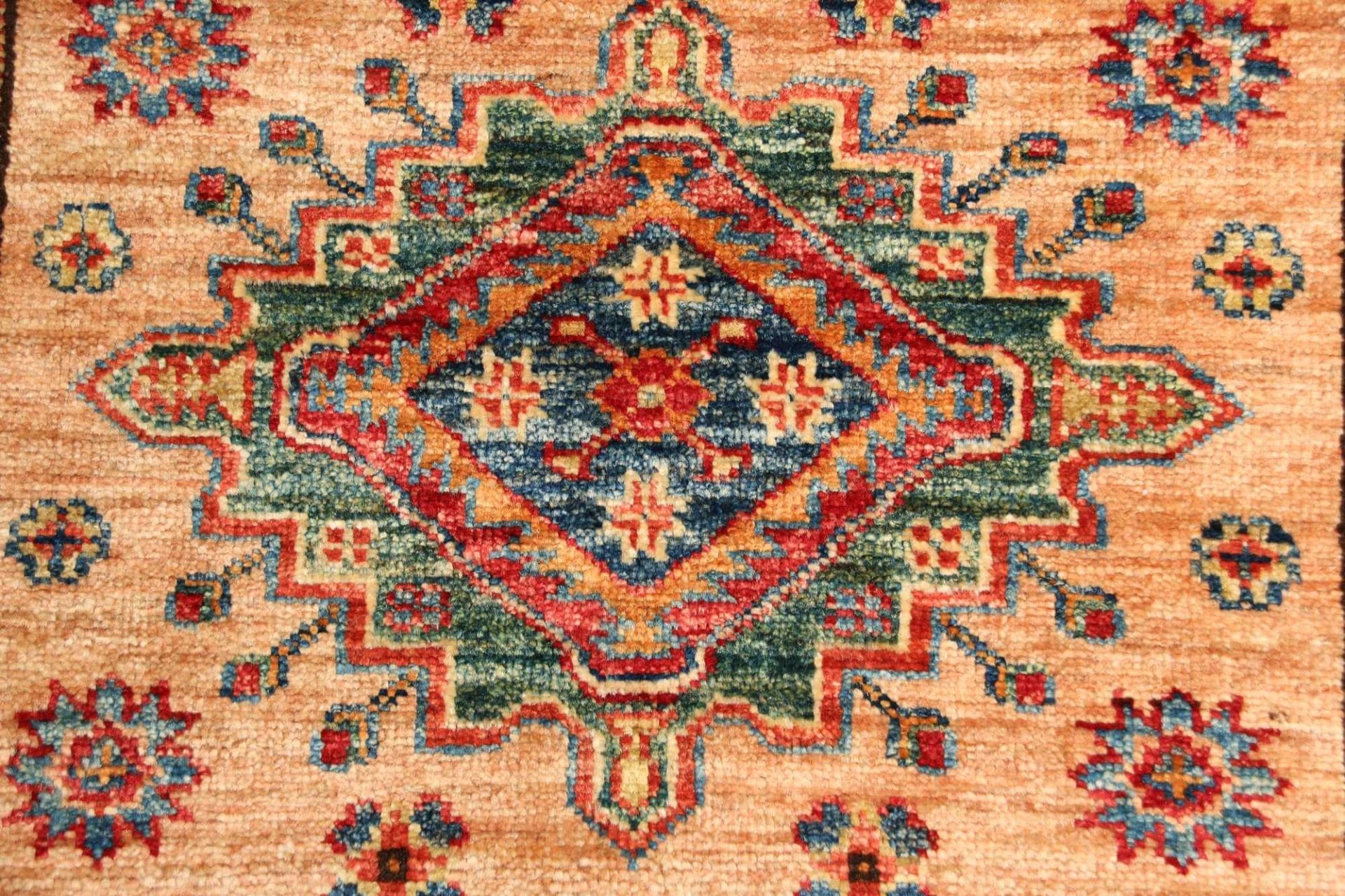 kazak-teppich-98-x-148cm-geometrische-muster-handgeknupft-8 Kazak Pakistani Rug 98 × 148 cm, Wool, hand-knotted