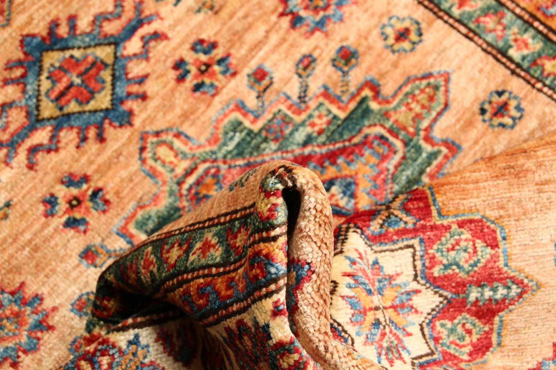 kazak-teppich-98-x-148cm-geometrische-muster-handgeknupft-9 Kazak Pakistani Rug 98 × 148 cm, Wool, hand-knotted