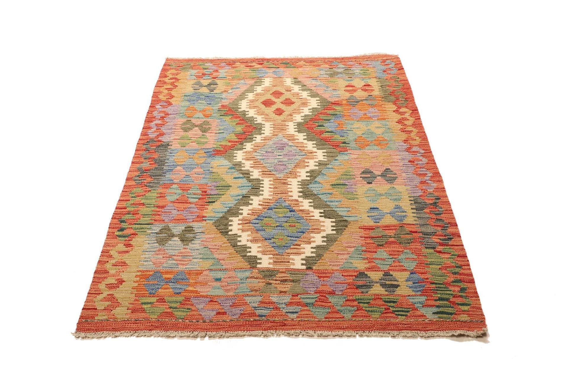 kelim-teppich-107-x-153-cm-aus-schurwolle-handgewebt-rustikal-1 Kilim Pakistani Rug 107 × 153 cm, Wool, hand-woven