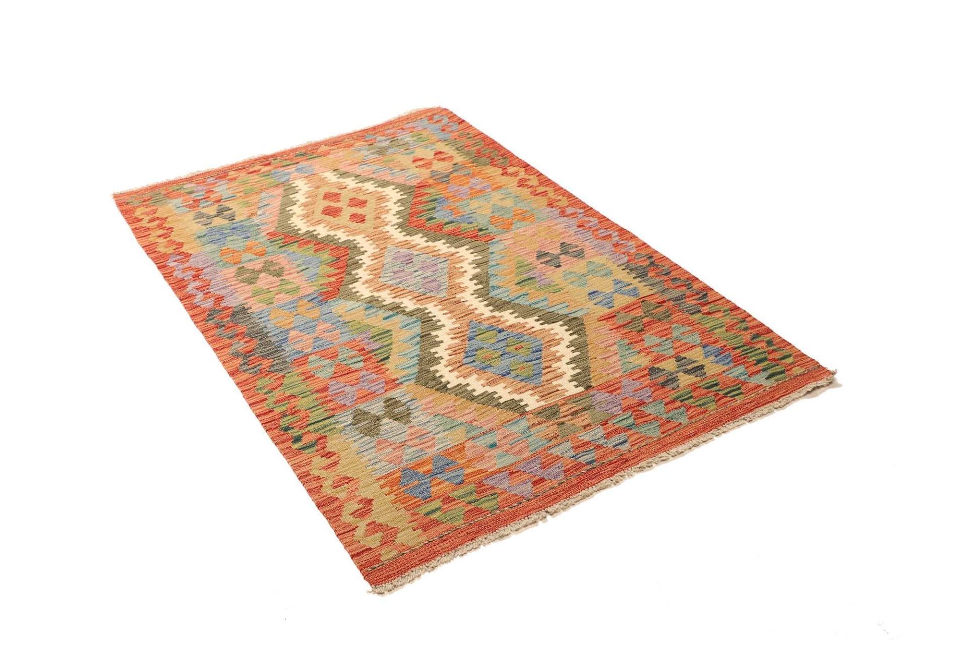 kelim-teppich-107-x-153-cm-aus-schurwolle-handgewebt-rustikal-2 Kilim Pakistani Rug 107 × 153 cm, Wool, hand-woven