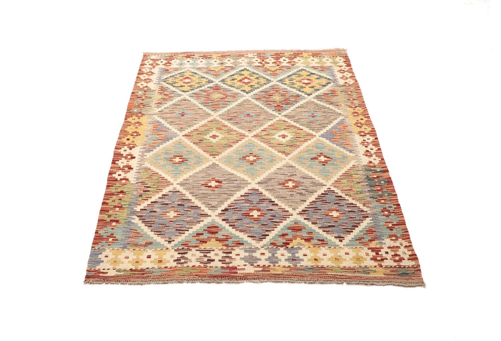 kelim-teppich-105-x-150cm-aus-schurwolle-handgewebt-rustikal-1 Kilim Pakistani Rug 105 × 150 cm, Wool, hand-woven