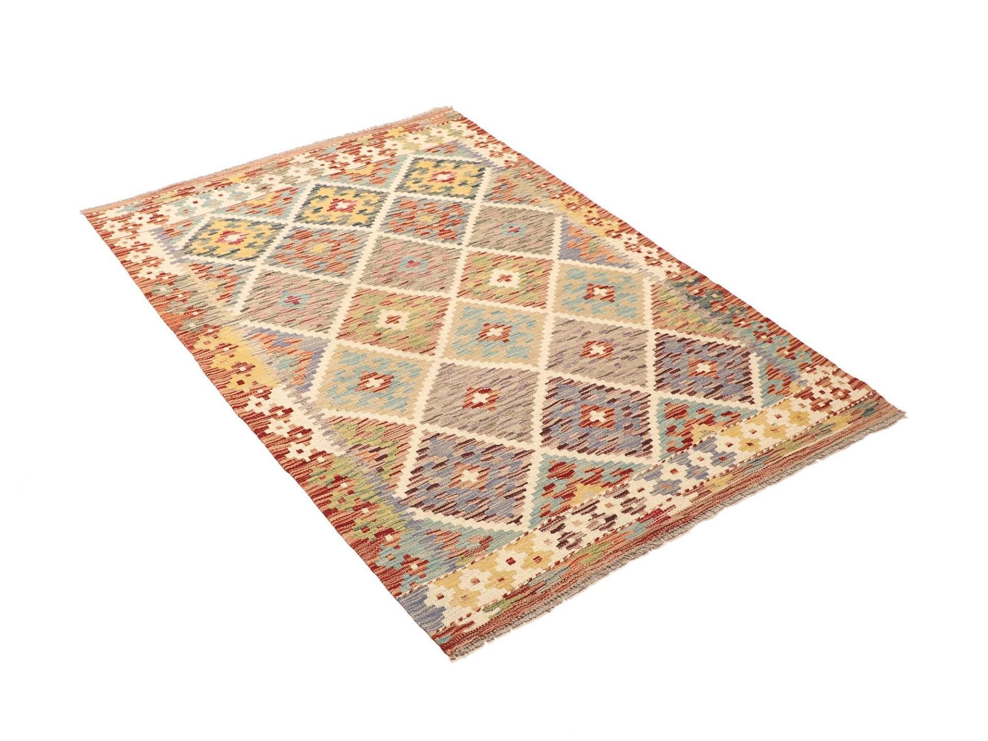 kelim-teppich-105-x-150cm-aus-schurwolle-handgewebt-rustikal-2 Kilim Pakistani Rug 105 × 150 cm, Wool, hand-woven