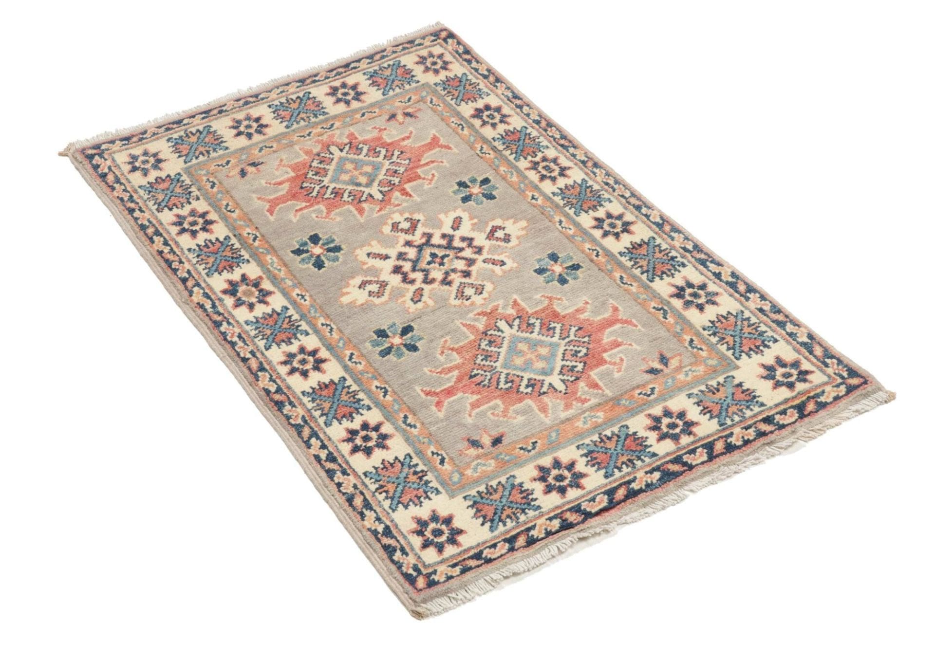 Hand-Knotted Wool Kazak Pakistani Rug, 63 × 96 cm