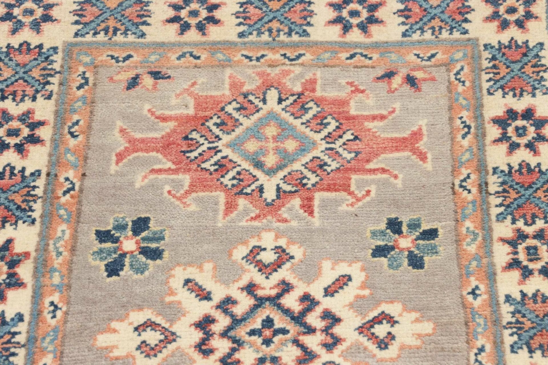 Hand-Knotted Wool Kazak Pakistani Rug, 63 × 96 cm