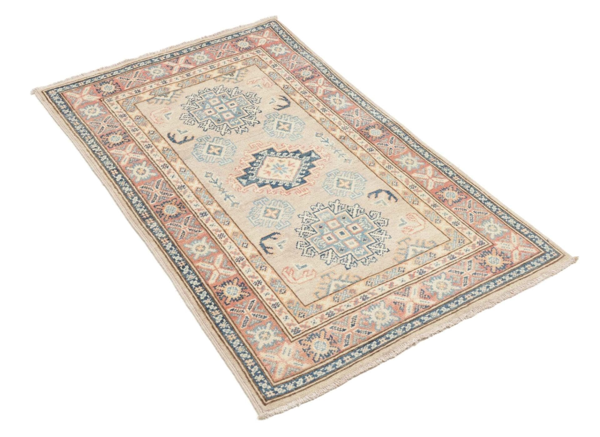 Hand-Knotted Wool Kazak Pakistani Rug, 80 × 127 cm