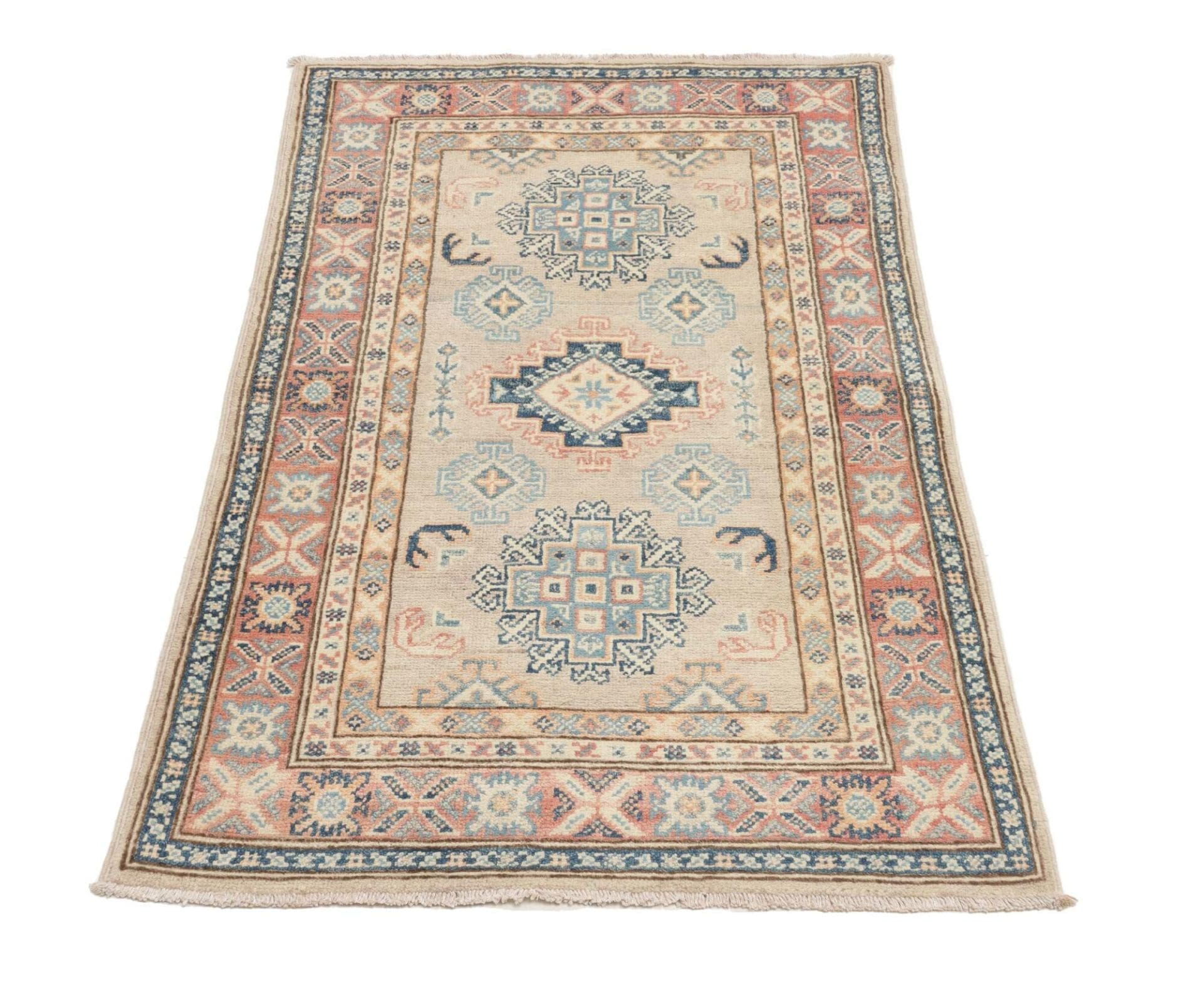 Hand-Knotted Wool Kazak Pakistani Rug, 80 × 127 cm