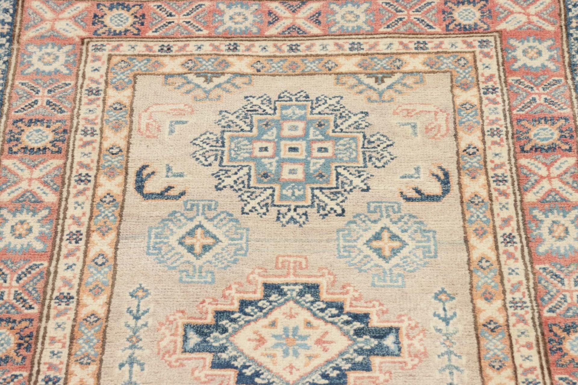 Hand-Knotted Wool Kazak Pakistani Rug, 80 × 127 cm