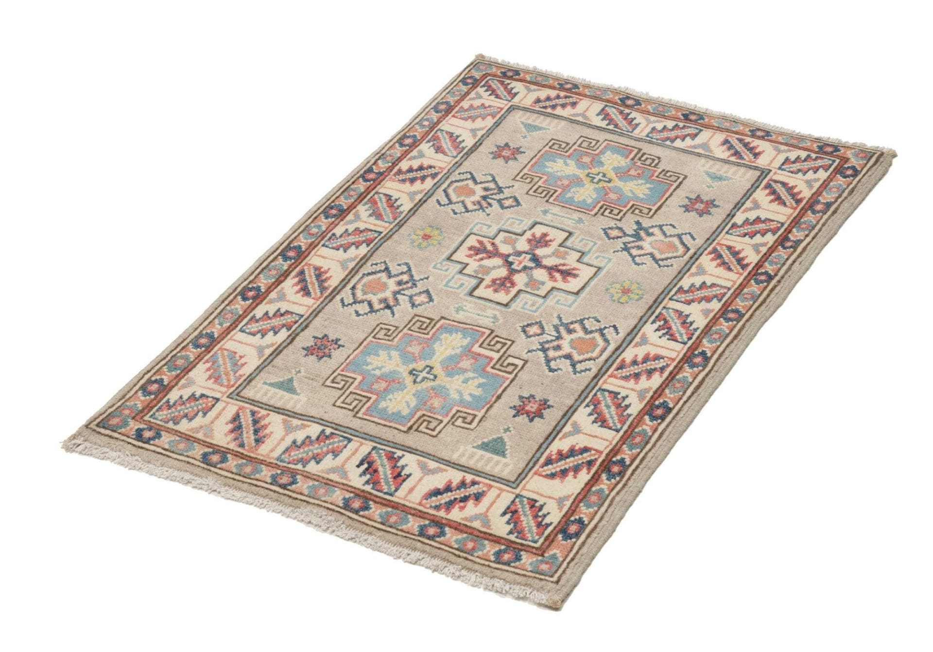 Hand-Knotted Wool Kazak Pakistani Rug, 64 × 91 cm