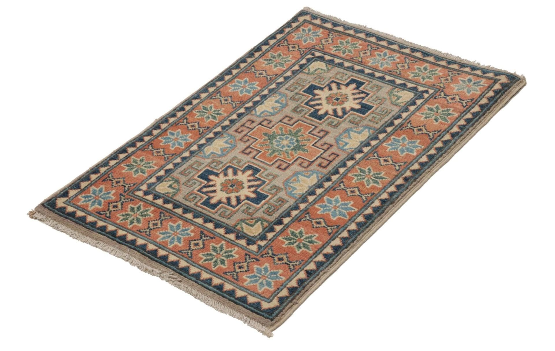 Kazak Pakistani Rug — hand-knotted, 65 × 94 cm, Wool