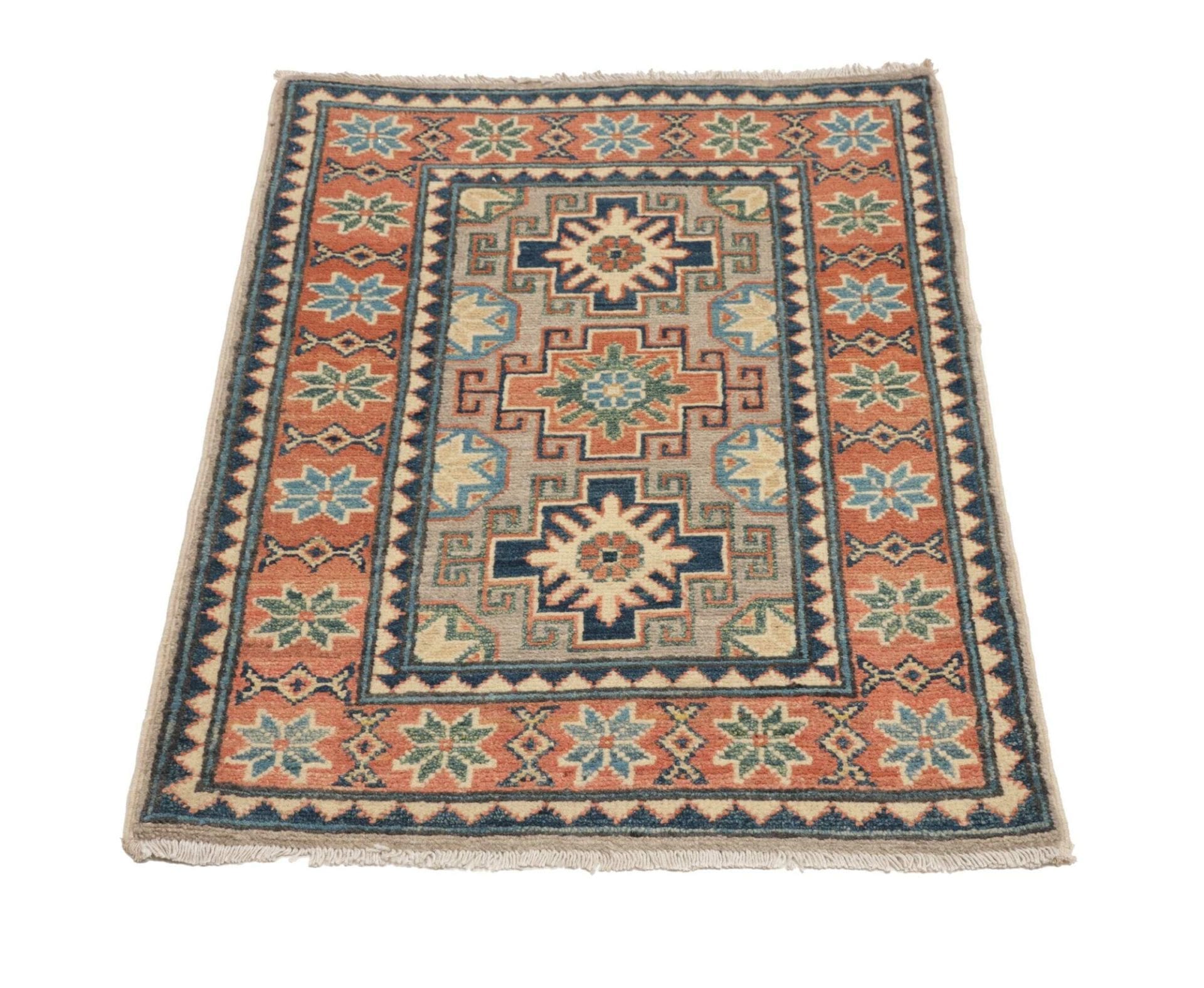 Kazak Pakistani Rug — hand-knotted, 65 × 94 cm, Wool