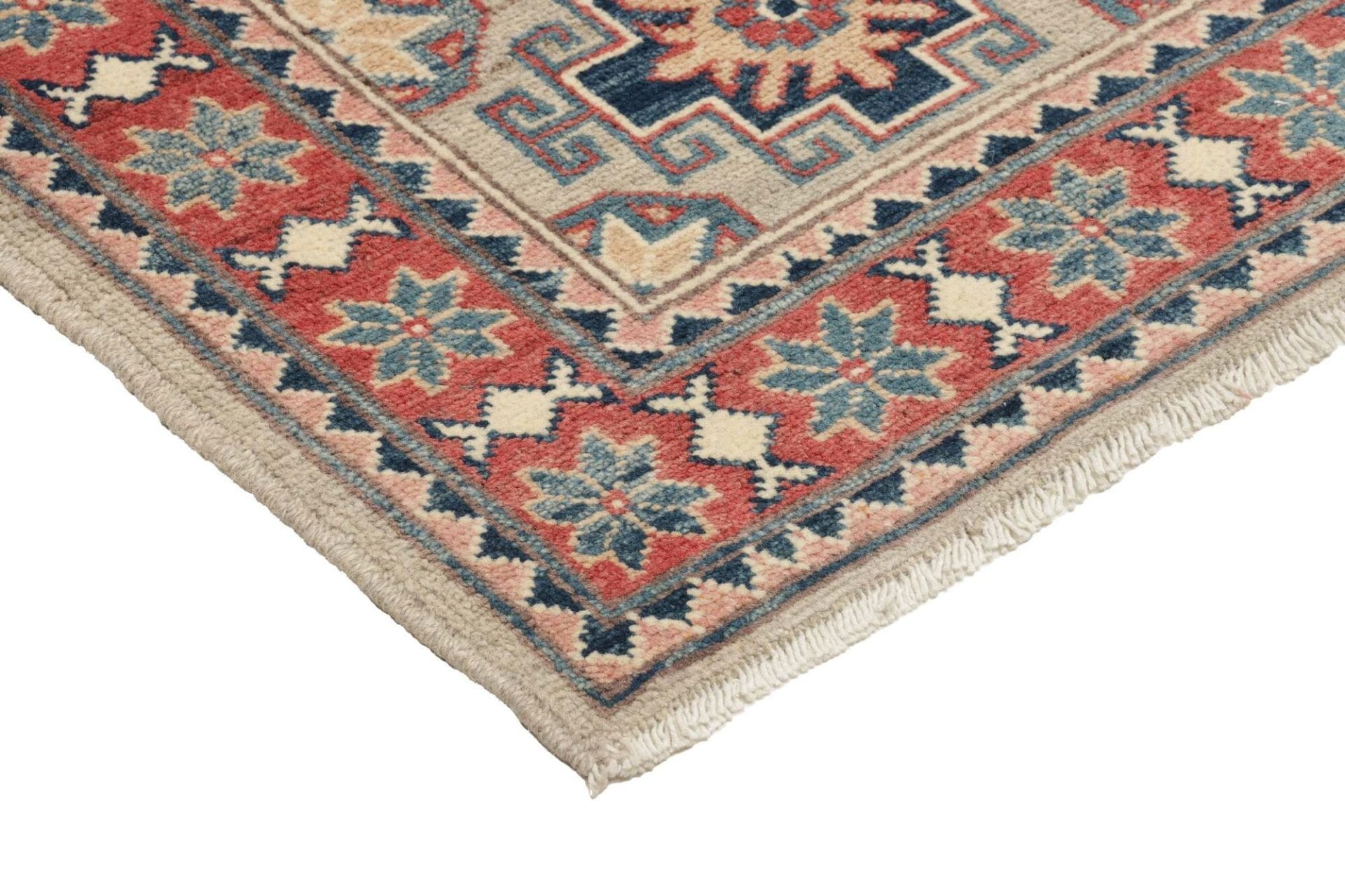 kazak-teppich-68-x-86-cm-geometrisches-muster-handgeknupft-4 Kazak Pakistani Rug — hand-knotted, 68 × 86 cm, Wool