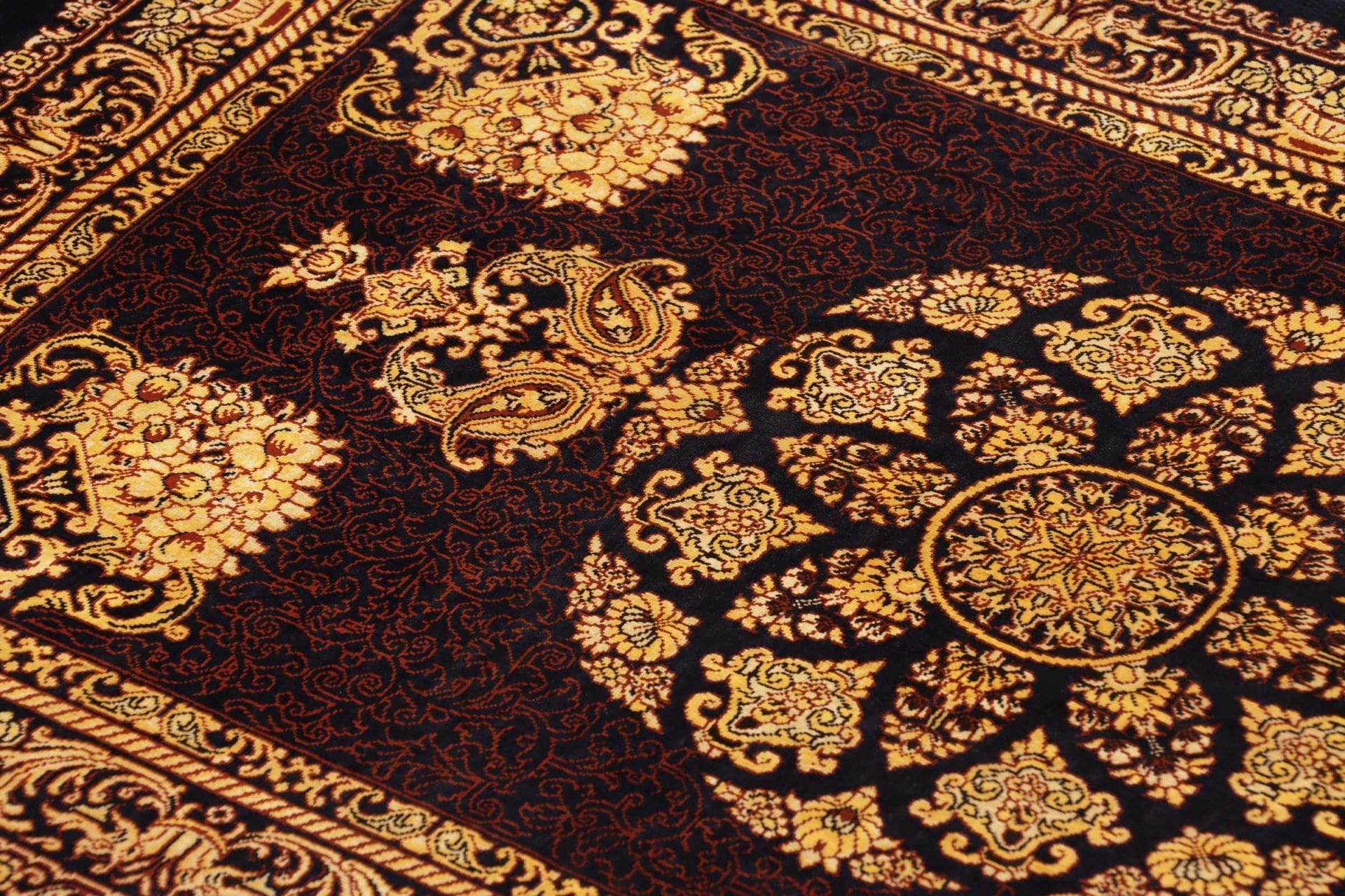 Qom Persian Rug 64 × 90 cm, Silk, hand-knotted