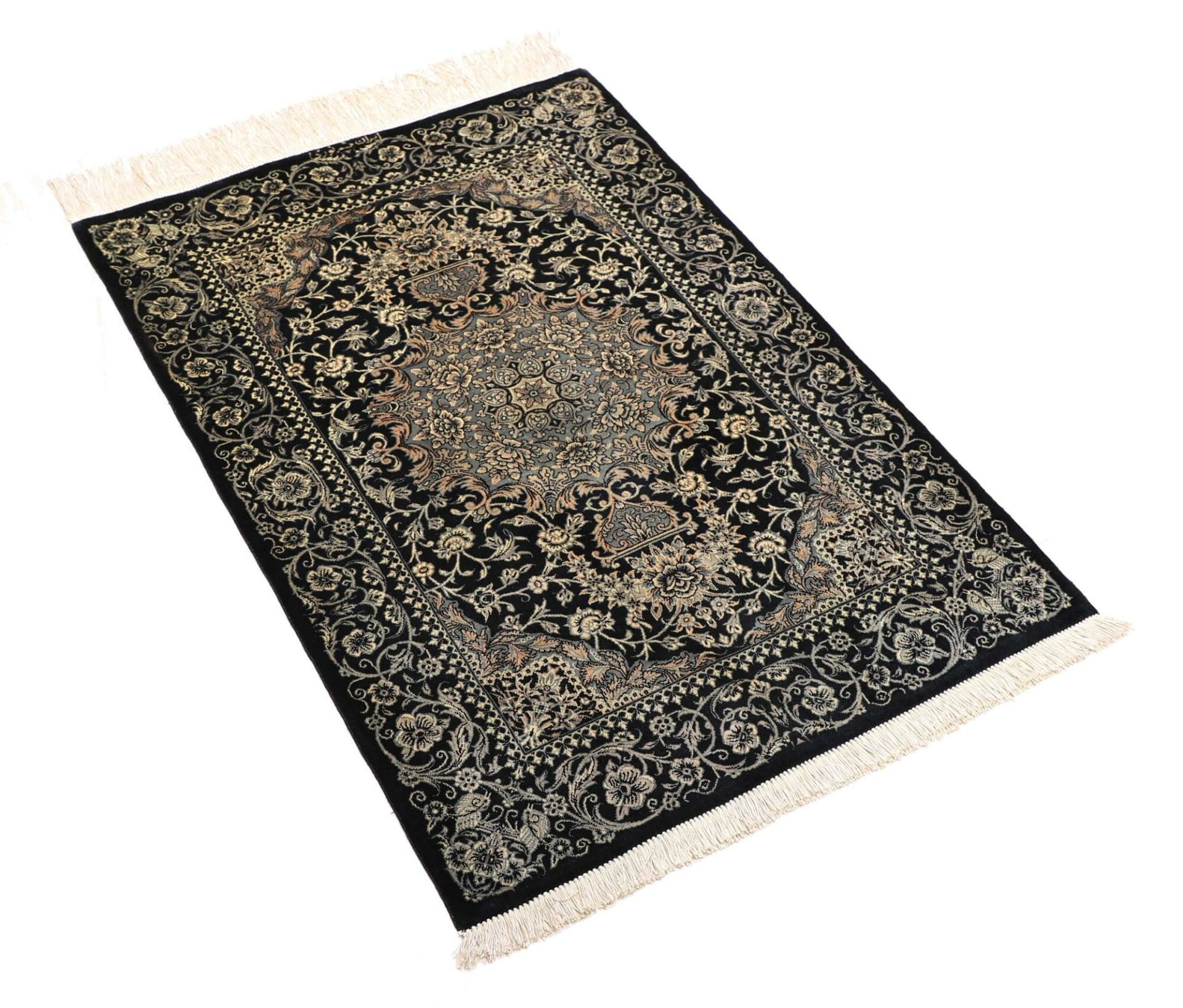 Qom Persian Rug 61 × 88 cm, Silk, hand-knotted