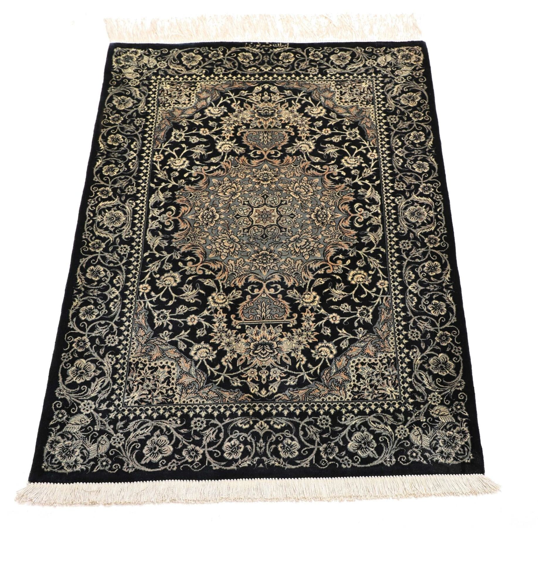 Qom Persian Rug 61 × 88 cm, Silk, hand-knotted