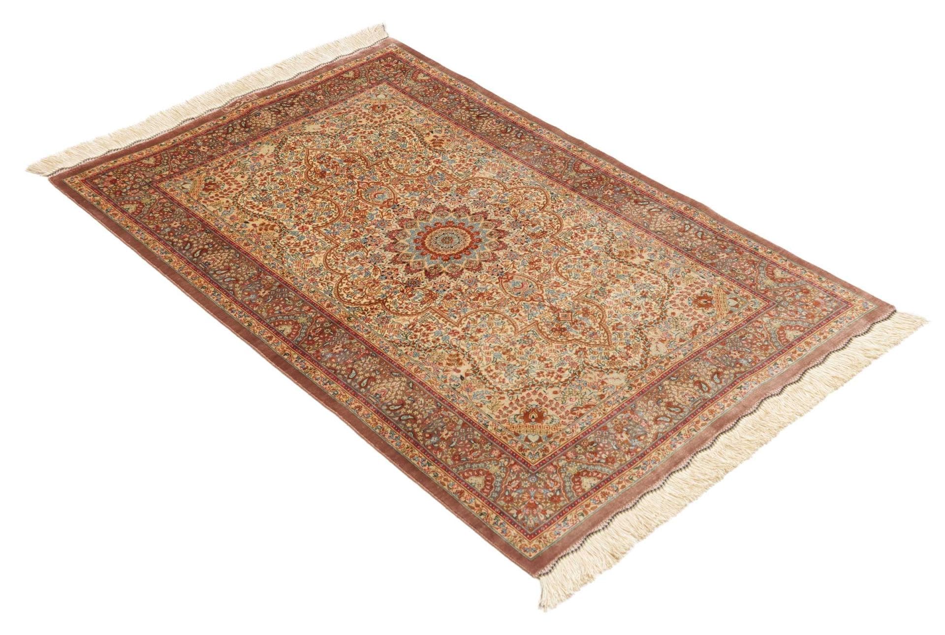 Qom Persian Rug 82 × 123 cm, Silk, hand-knotted