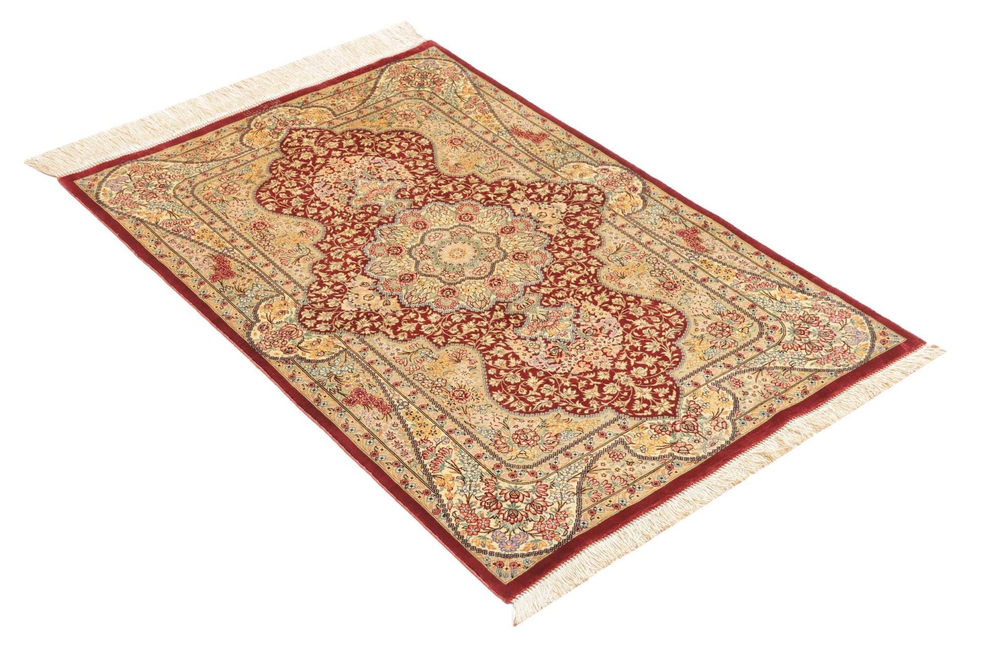 Qom Persian Rug 77 × 118 cm, Silk, hand-knotted