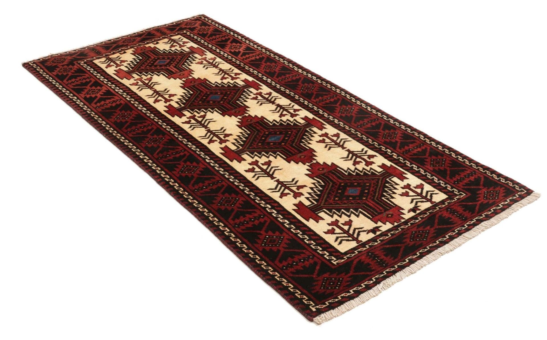 orientteppich-99-x-199cm-handgeknupft-schurwolle-florales-muster-2 Hand-Knotted Wool Persian Rug, 99 × 199 cm