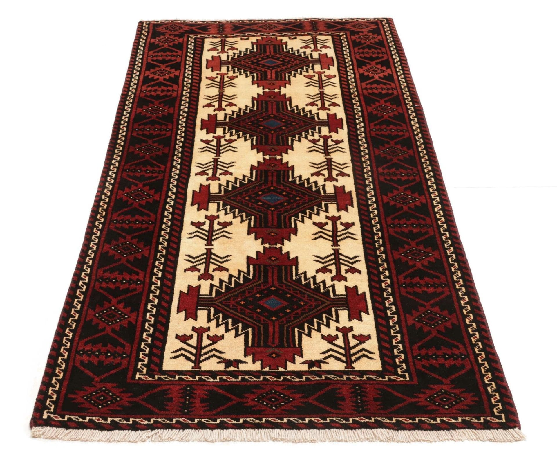 orientteppich-99-x-199cm-handgeknupft-schurwolle-florales-muster-3 Hand-Knotted Wool Persian Rug, 99 × 199 cm