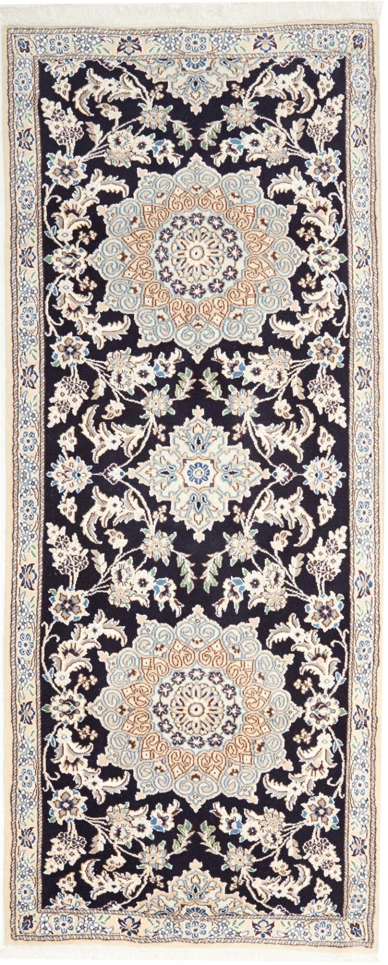 Nain Persian Rug 87 × 202 cm, Wool, hand-knotted