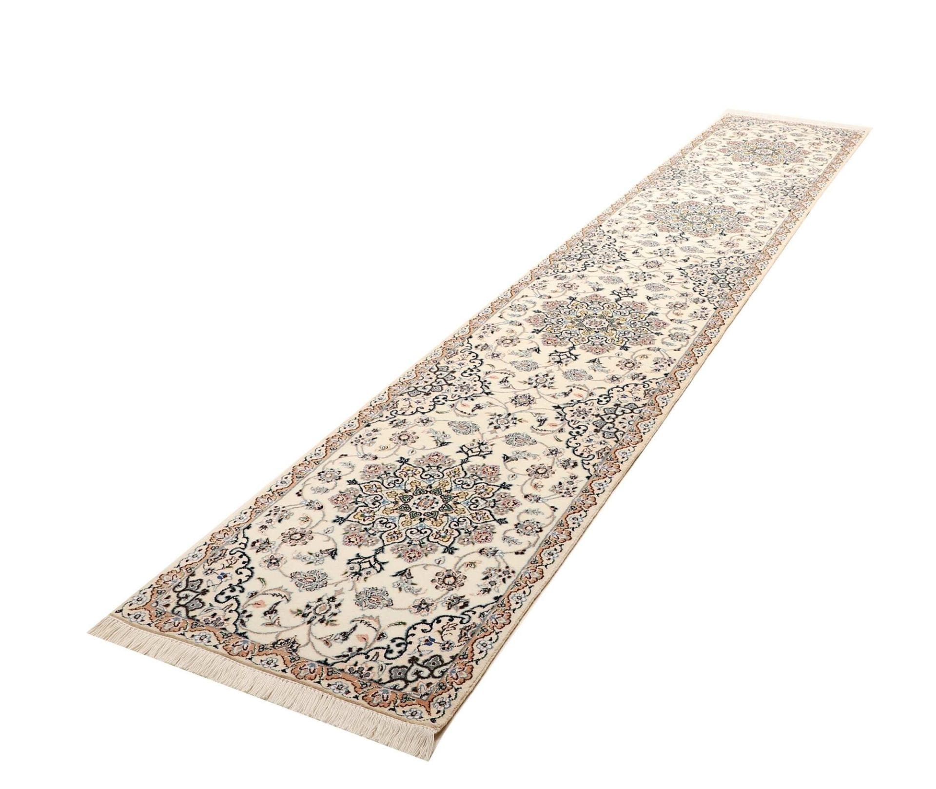 persischer-nain-teppich-72-x-386cm-florale-muster-handgeknupft-1 Nain Persian Rug 72 × 386 cm, Wool, hand-knotted