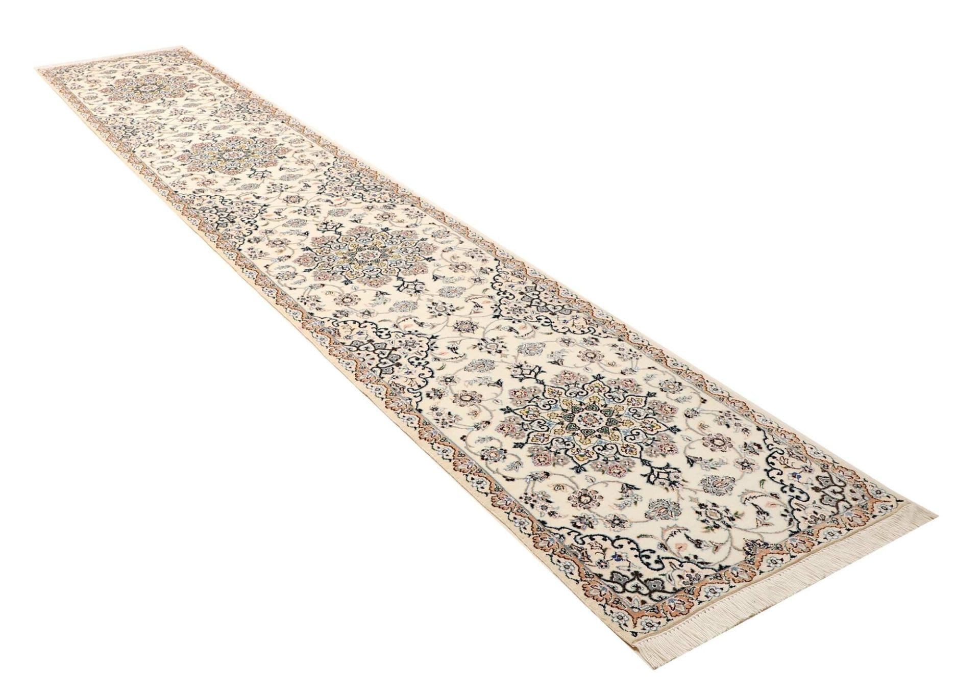 persischer-nain-teppich-72-x-386cm-florale-muster-handgeknupft-2 Nain Persian Rug 72 × 386 cm, Wool, hand-knotted