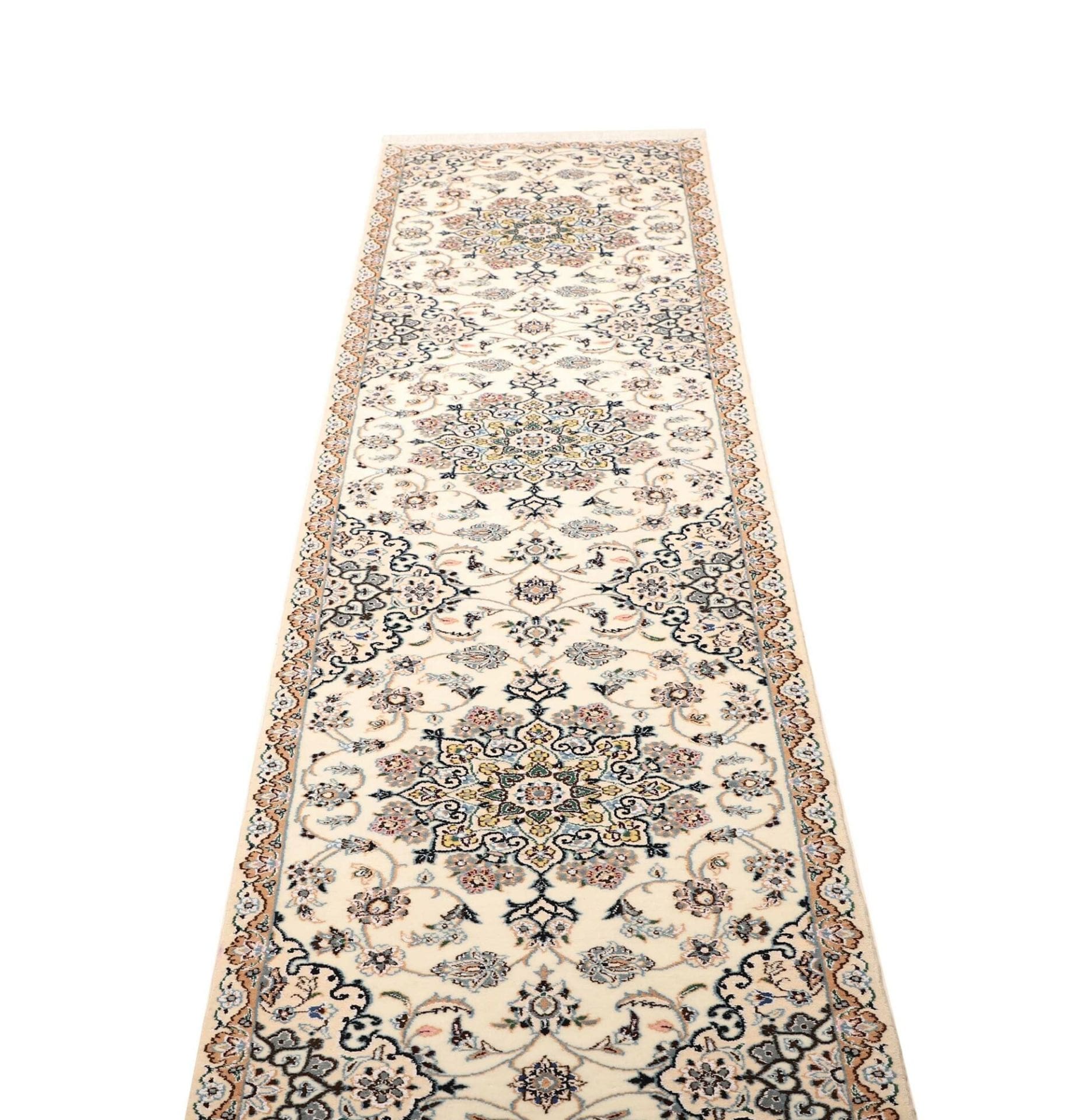 persischer-nain-teppich-72-x-386cm-florale-muster-handgeknupft-3 Nain Persian Rug 72 × 386 cm, Wool, hand-knotted