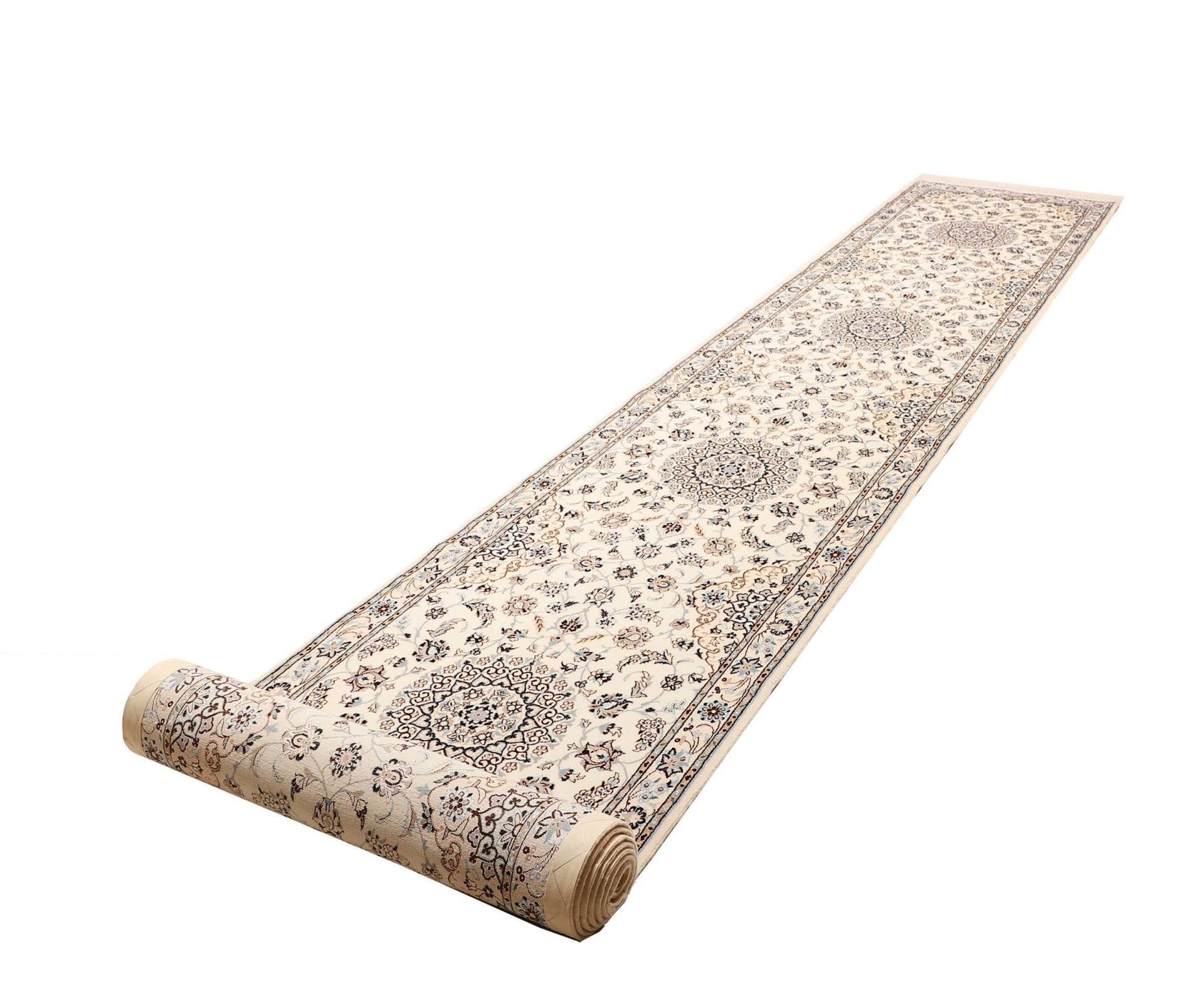 Hand-Knotted Wool Nain Persian Rug, 83 × 600 cm