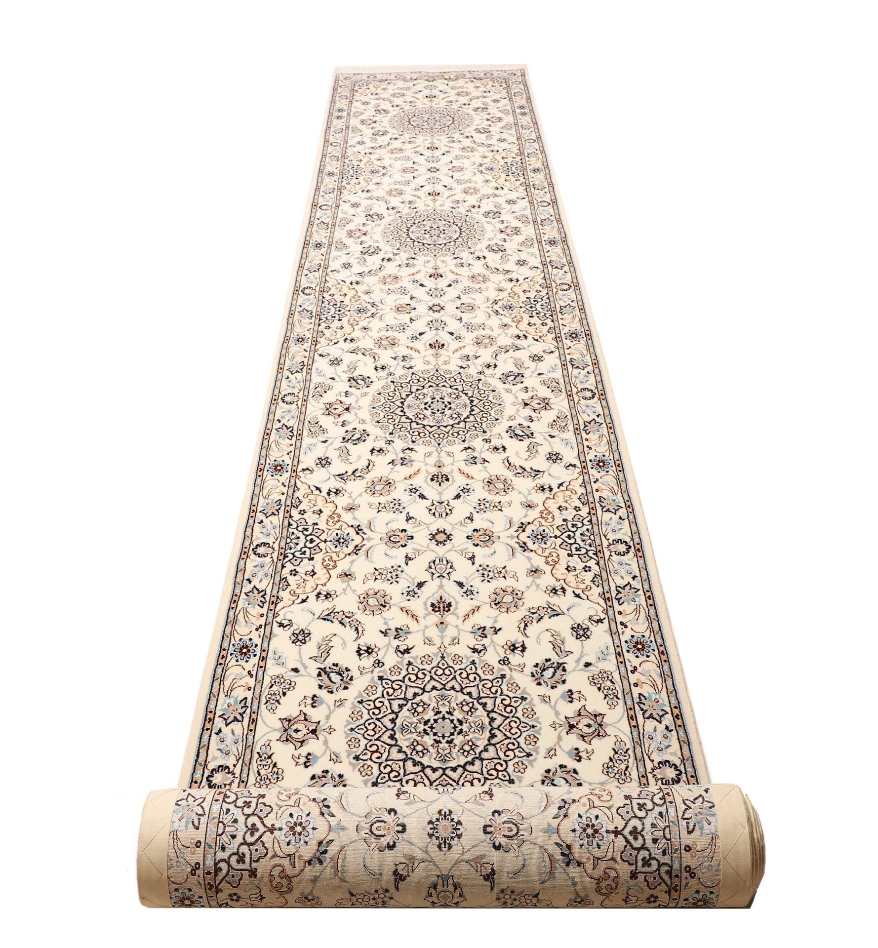Hand-Knotted Wool Nain Persian Rug, 83 × 600 cm
