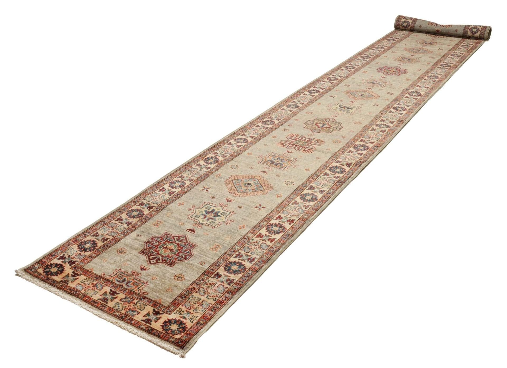 kazak-teppich-86-x-578cm-schurwolle-geometrische-muster-handgeknupft-1 Kazak Pakistani Rug — hand-knotted, 86 × 578 cm, Wool