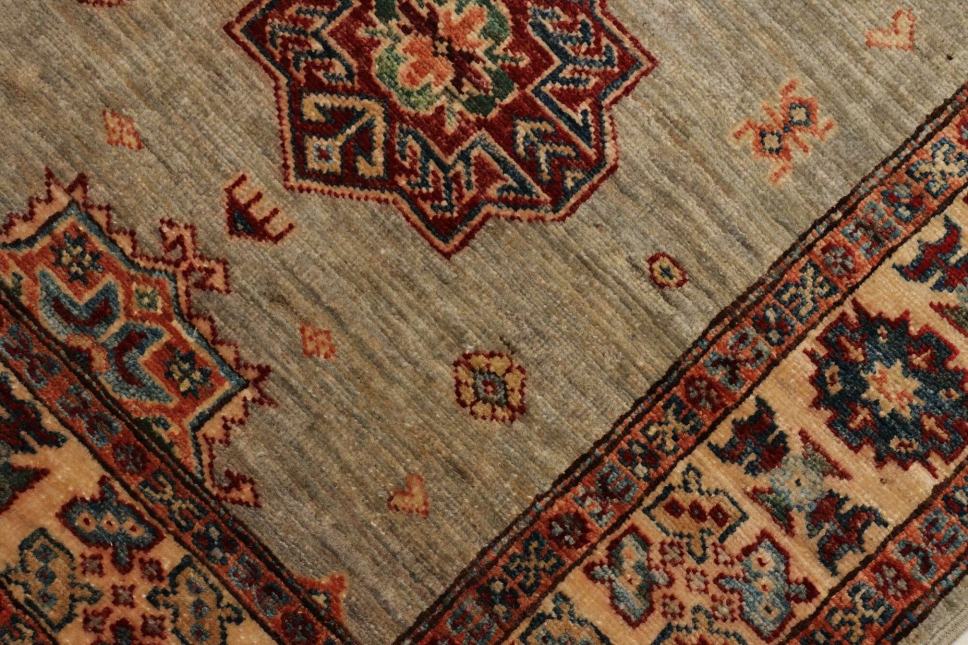 kazak-teppich-86-x-578cm-schurwolle-geometrische-muster-handgeknupft-5 Kazak Pakistani Rug — hand-knotted, 86 × 578 cm, Wool