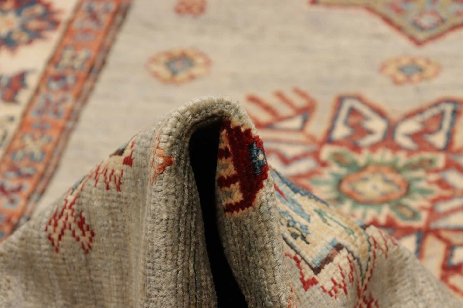 kazak-teppich-86-x-578cm-schurwolle-geometrische-muster-handgeknupft-7 Kazak Pakistani Rug — hand-knotted, 86 × 578 cm, Wool