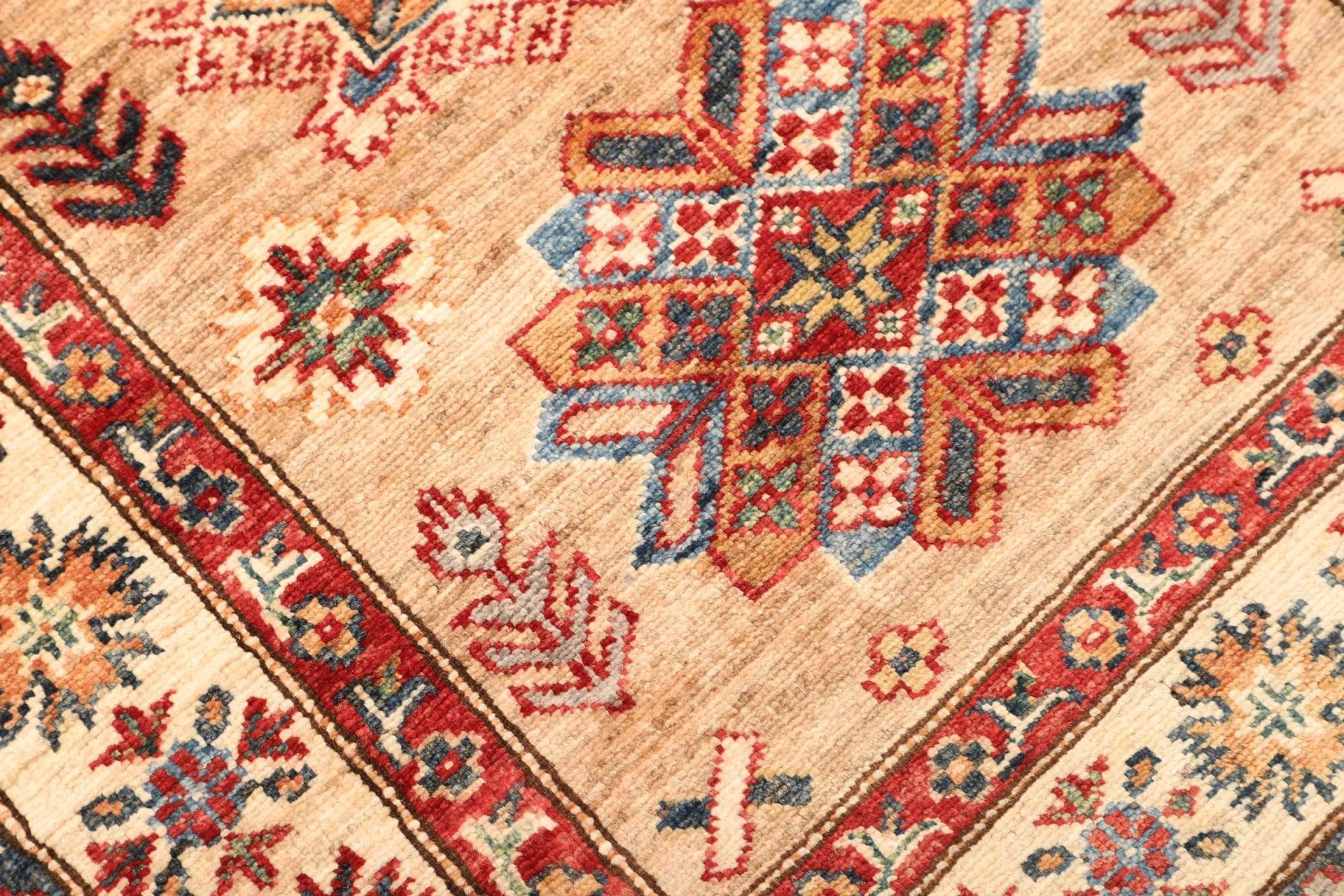 kazak-orientteppich-89-x-405-cm-schurwolle-geometrisches-muster-handgeknupft-5 Kazak Pakistani Rug 89 × 405 cm, Wool, hand-knotted