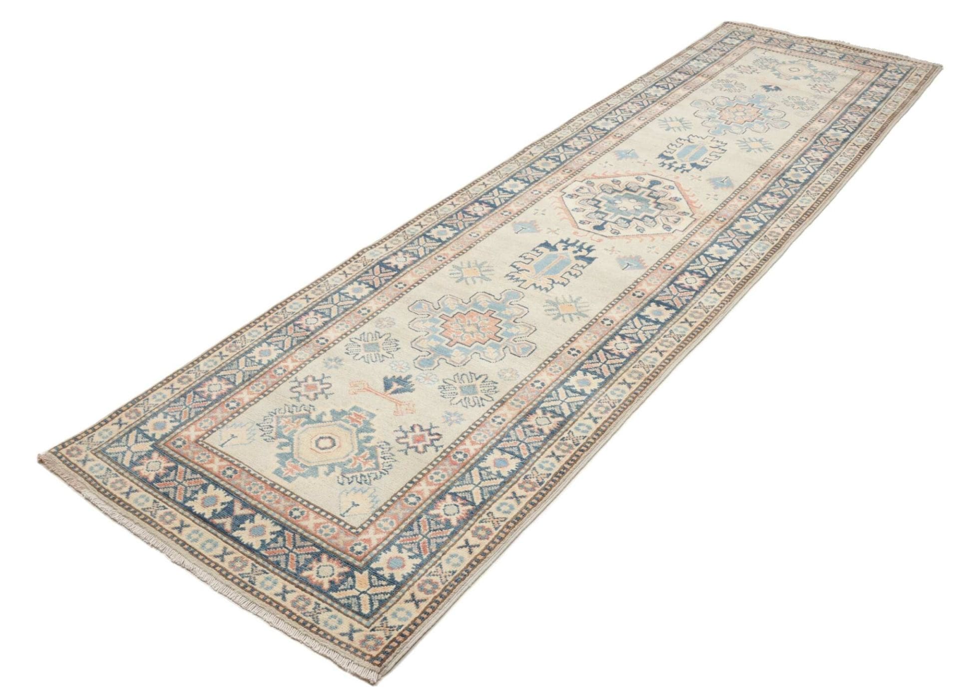 orientteppich-kazak-93-x-312-cm-handgeknupft-geometrisches-muster-1 Kazak Pakistani Rug 93 × 312 cm, Wool, hand-knotted