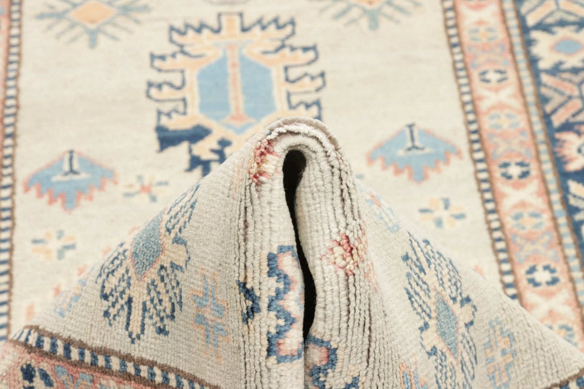 orientteppich-kazak-93-x-312-cm-handgeknupft-geometrisches-muster-7 Kazak Pakistani Rug 93 × 312 cm, Wool, hand-knotted