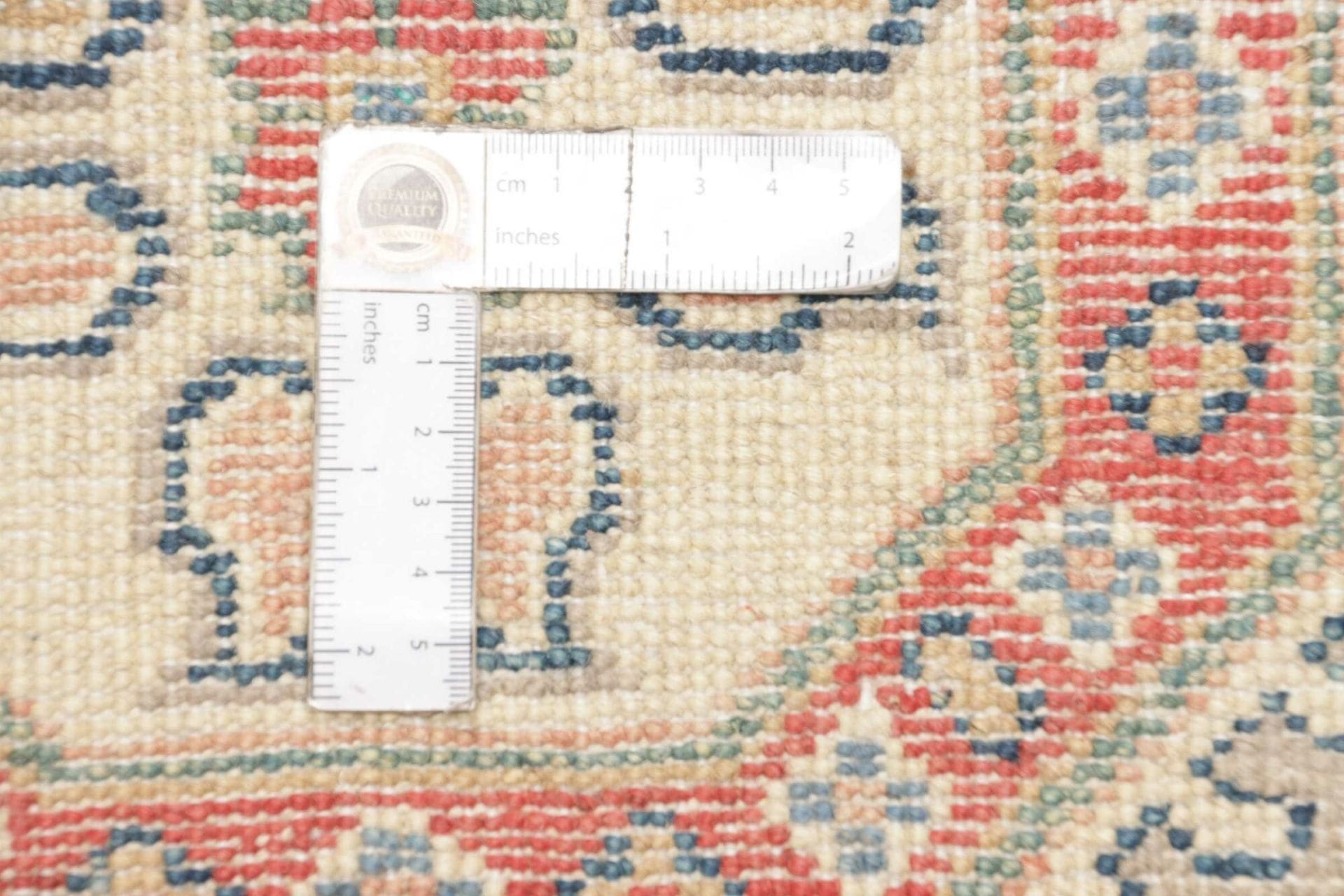 kazak-teppich-88-x-291-cm-handgeknupft-geometrische-muster-wolle-9 Hand-Knotted Wool Kazak Pakistani Rug, 88 × 291 cm