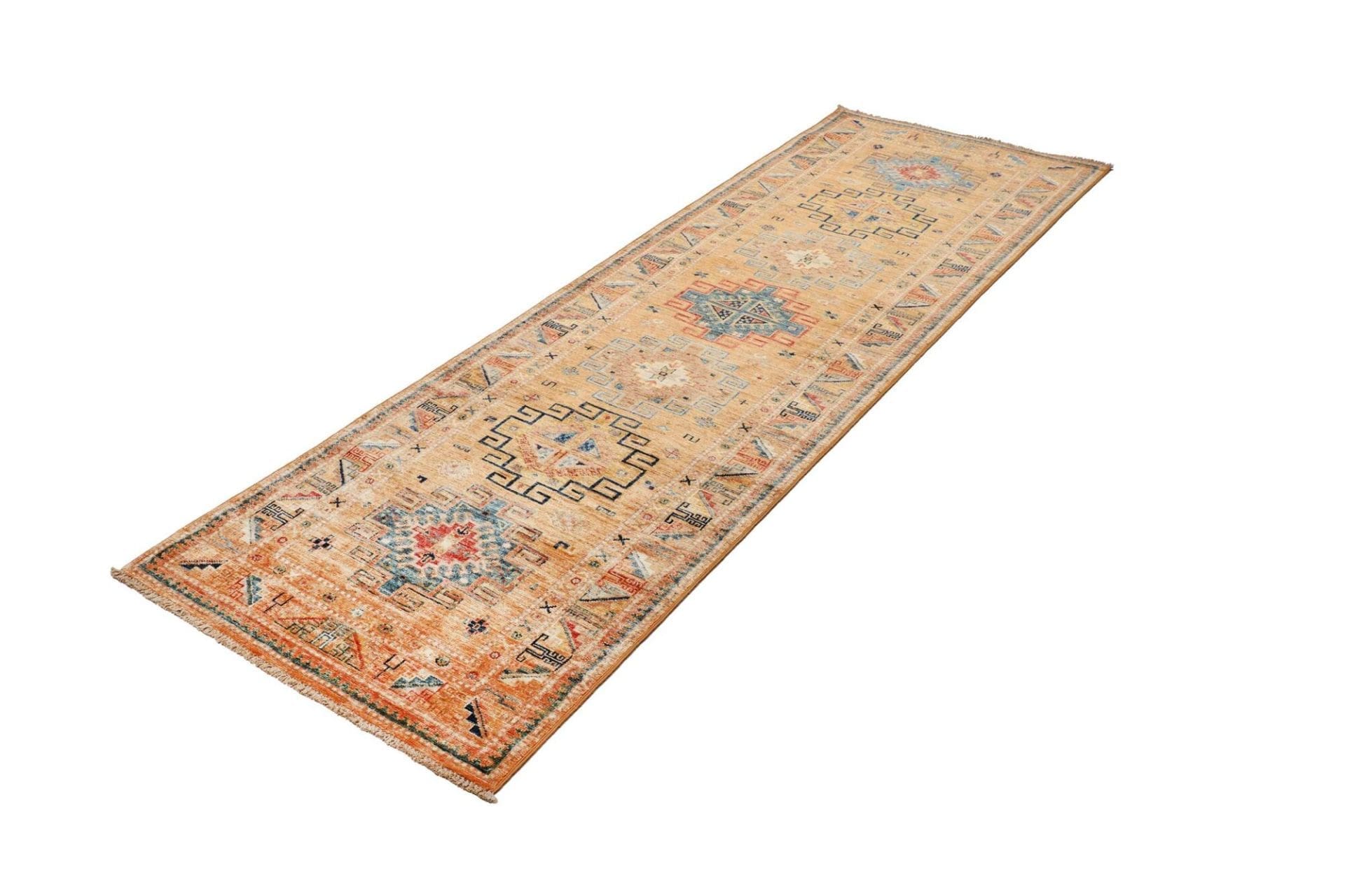 kazak-orientteppich-82-x-252cm-handgeknupft-geometrisch-wolle-1 Kazak Pakistani Rug — hand-knotted, 82 × 252 cm, Wool
